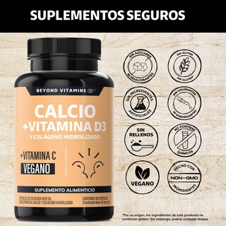 Foto 2 | Suplemento Alimenticio Beyond Vitamins Calcio, Vitamina D3, Colágeno Hidrolizado Y Vitamina C 180 Cápsulas
