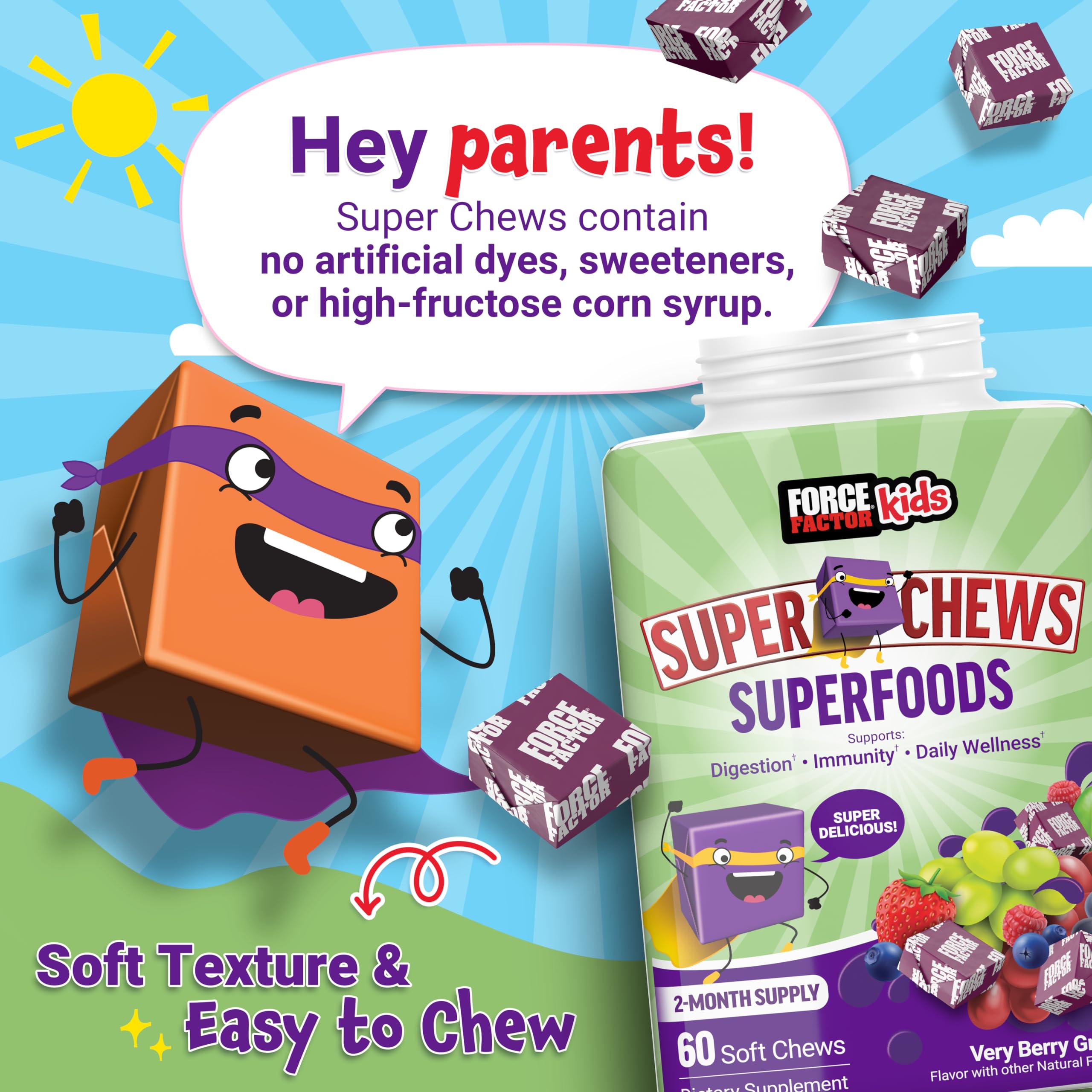 Foto 6 pulgar | Suplemento Force Factor Kids Superfood Super Chews 60 Unidades - Venta Internacional