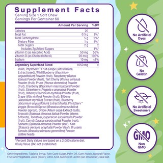 Foto 6 | Suplemento Force Factor Kids Superfood Super Chews 60 Unidades - Venta Internacional