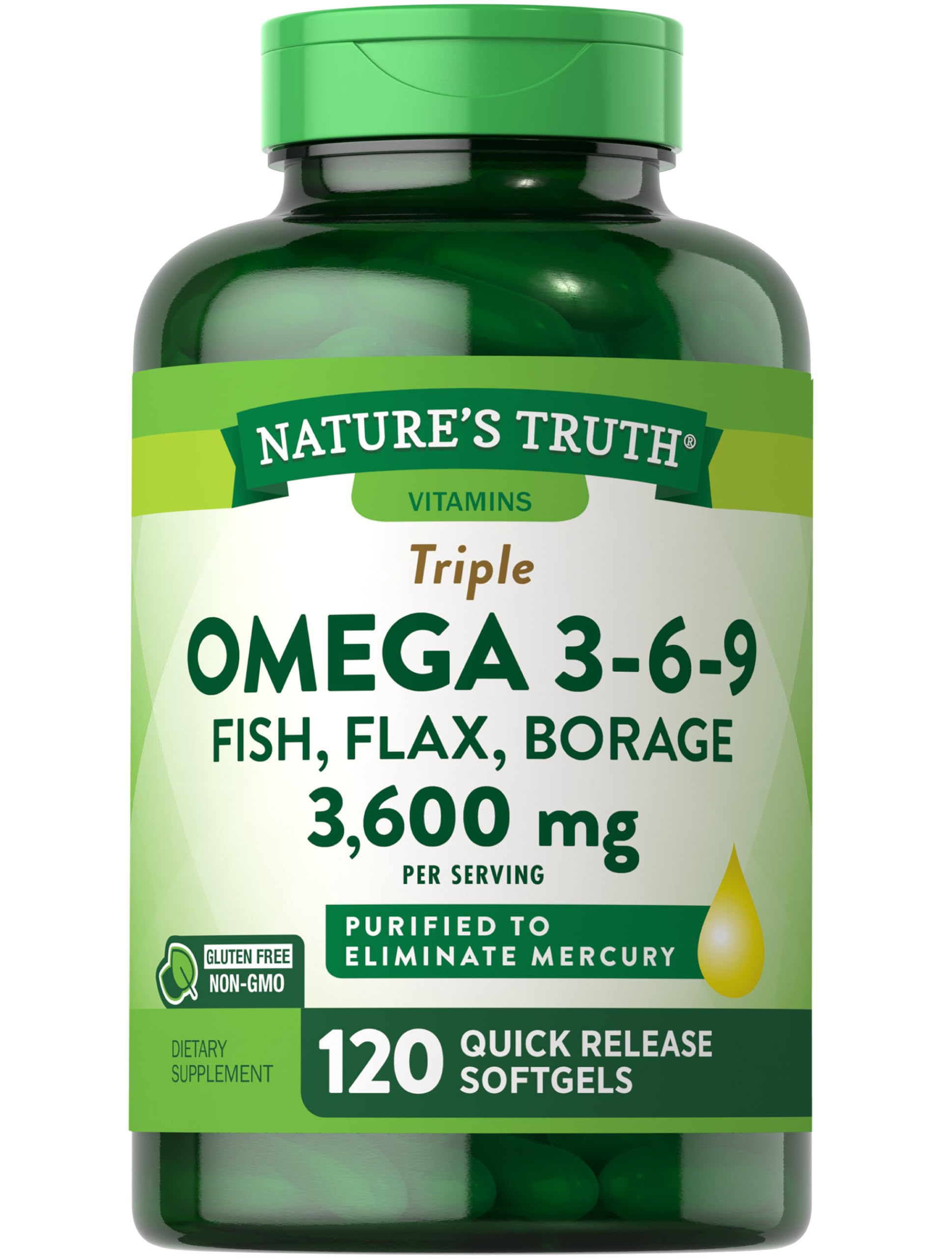 Foto 2 pulgar | Suplemento Nature's Truth Omega 3, 6 y 9 3600 mg 120 Cápsulas - Venta Internacional