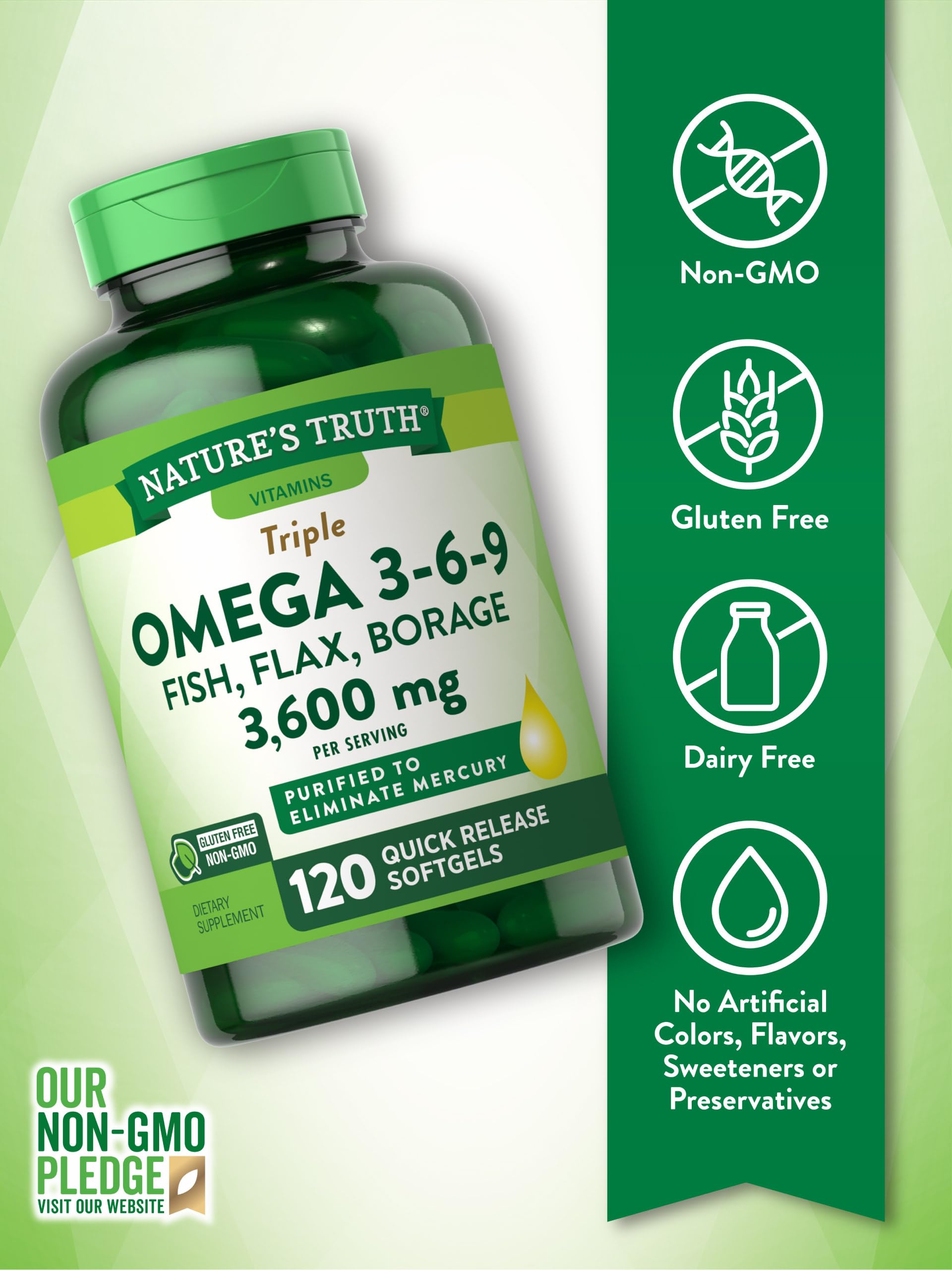 Foto 4 pulgar | Suplemento Nature's Truth Omega 3, 6 y 9 3600 mg 120 Cápsulas - Venta Internacional