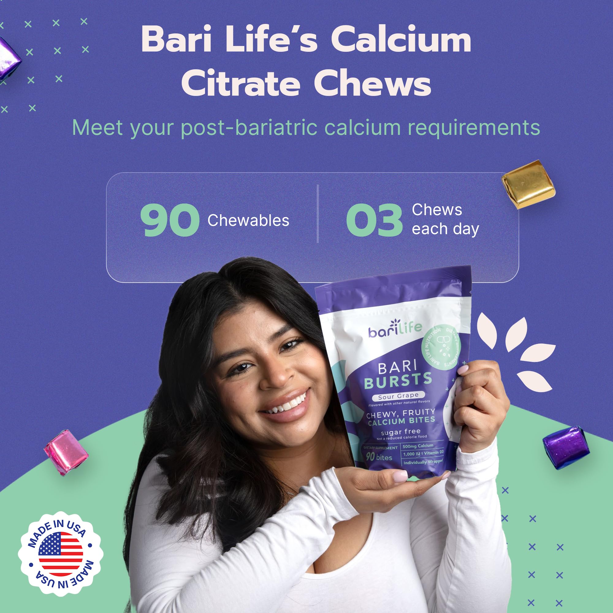 Foto 7 pulgar | Suplemento de Calcio BariLife de Sabores 90 Bites - Venta Internacional