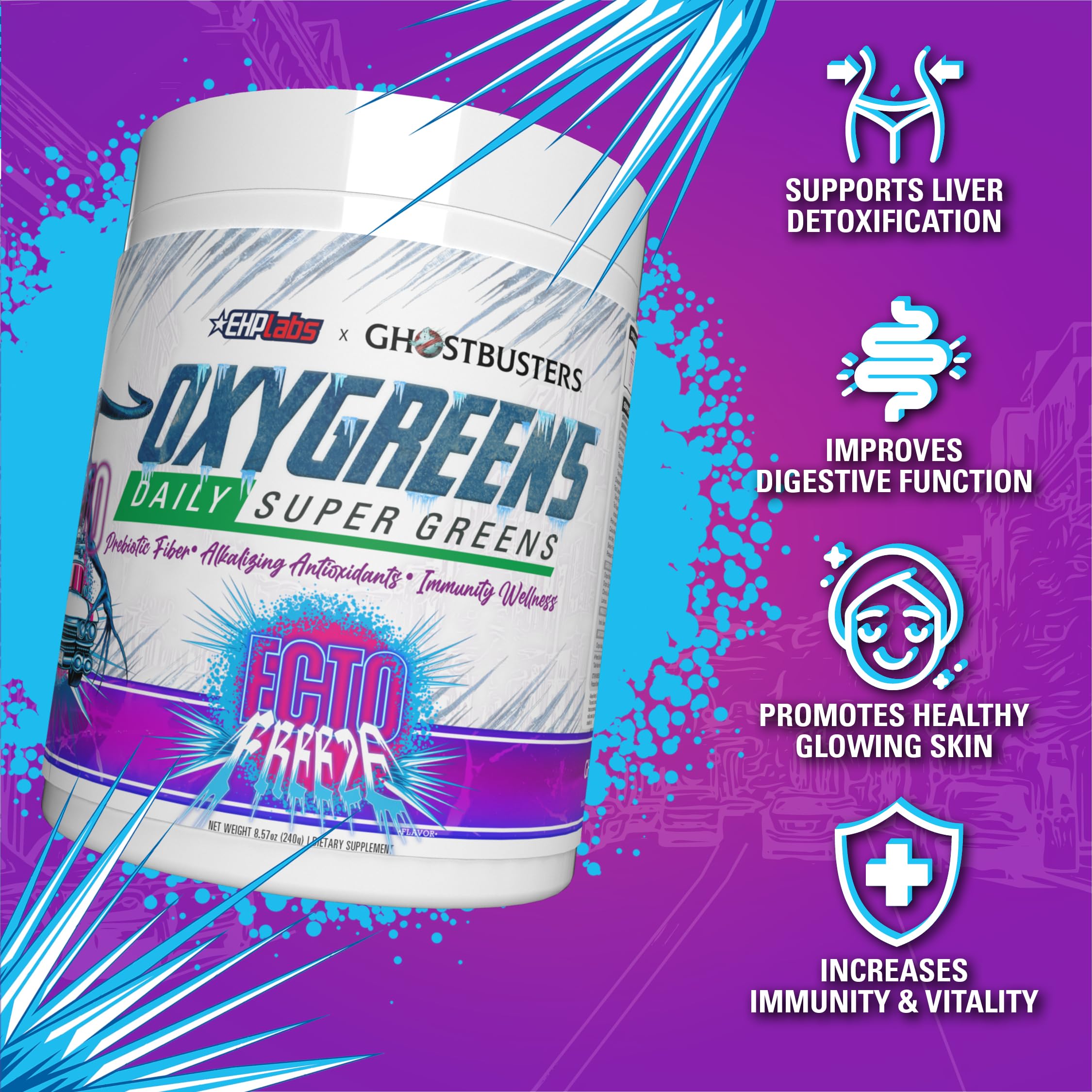 Foto 4 pulgar | Suplemento Super Greens Powder Ehp Labs X Cazafantasmas Oxygreens 30 Unidades - Venta Internacional
