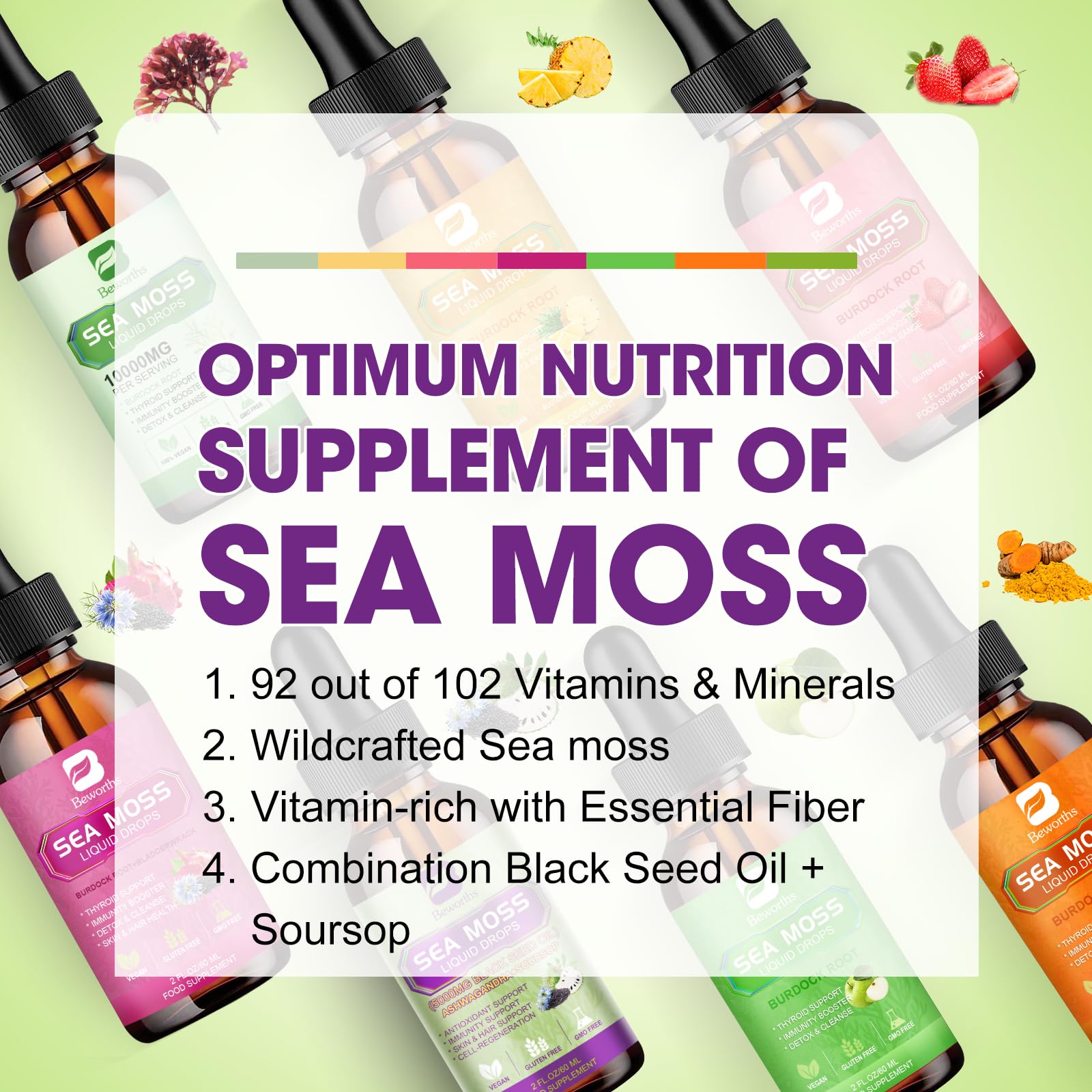 Foto 8 pulgar | Suplemento B Beworths Sea Moss En Gotas Líquidas Con Aceite De Semillas Negras - Venta Internacional