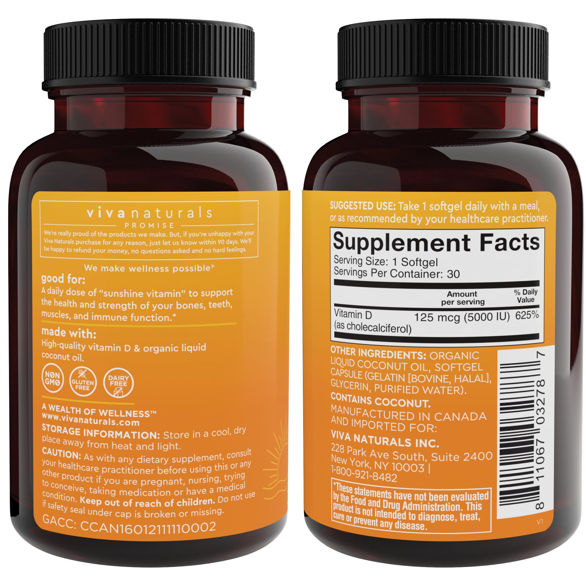 Foto 7 | Suplemento Viva Naturals Vitamina D3 5000 UI Cápsulas Blandas X30 - Venta Internacional