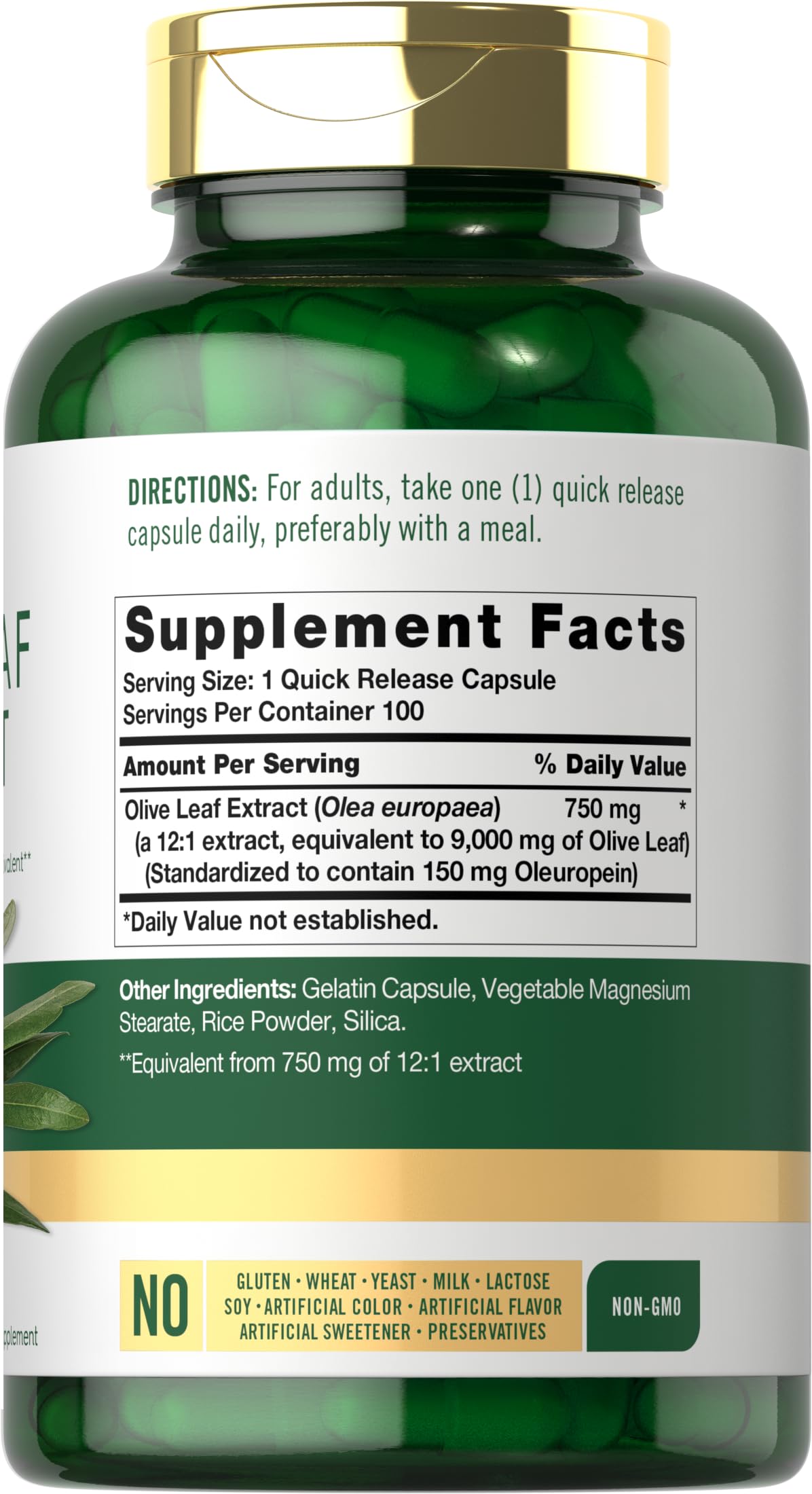 Foto 3 pulgar | Suplemento de Extracto Hoja de Olivo Carlyle 9000 Mg - Venta Internacional