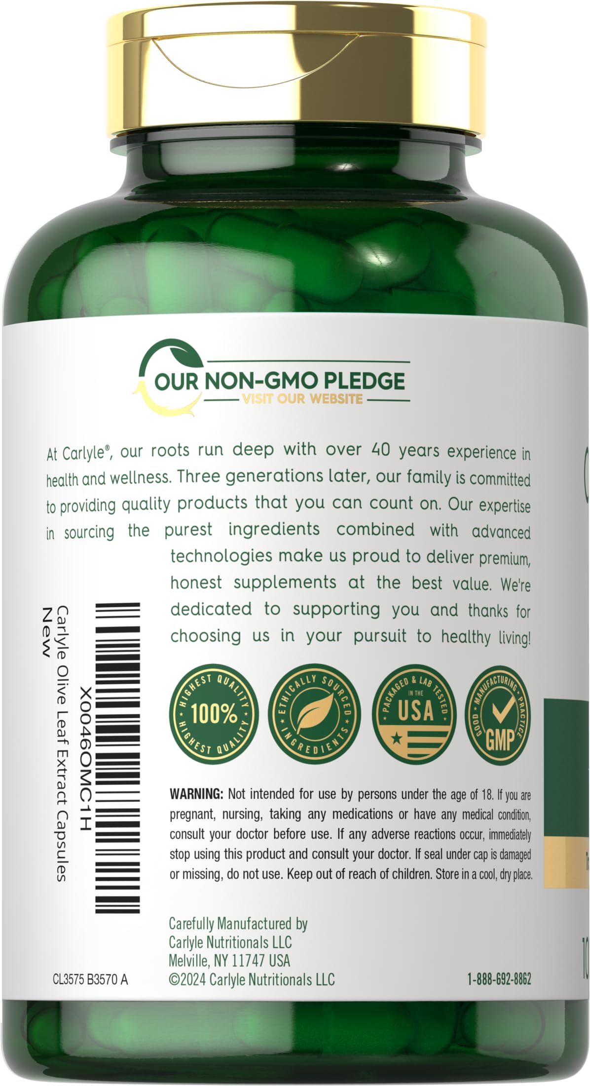 Foto 4 pulgar | Suplemento de Extracto Hoja de Olivo Carlyle 9000 Mg - Venta Internacional