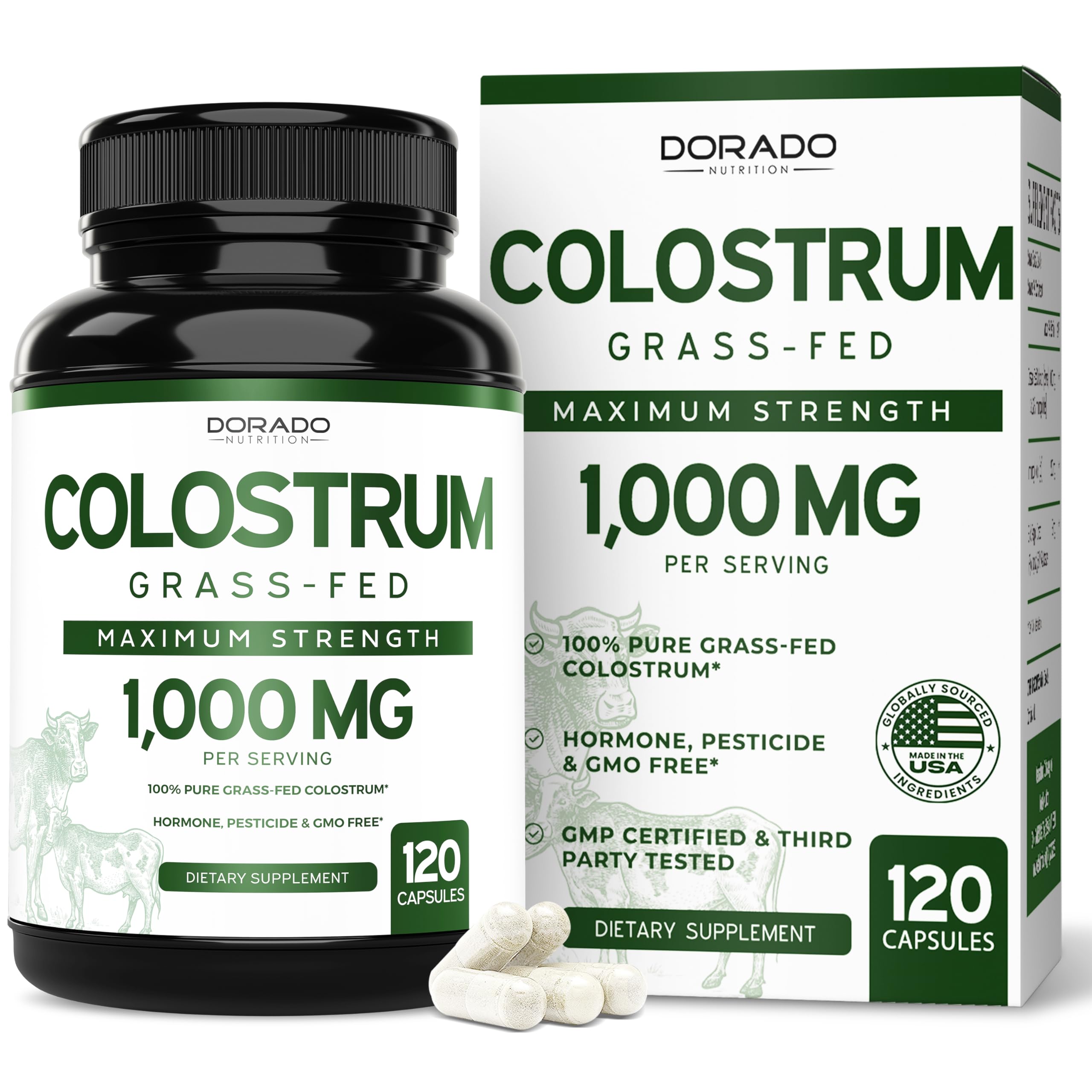 Foto 2 pulgar | Suplemento Dorado Nutrition Calostro 1000 mg 120 Cápsulas Veganas - Venta Internacional