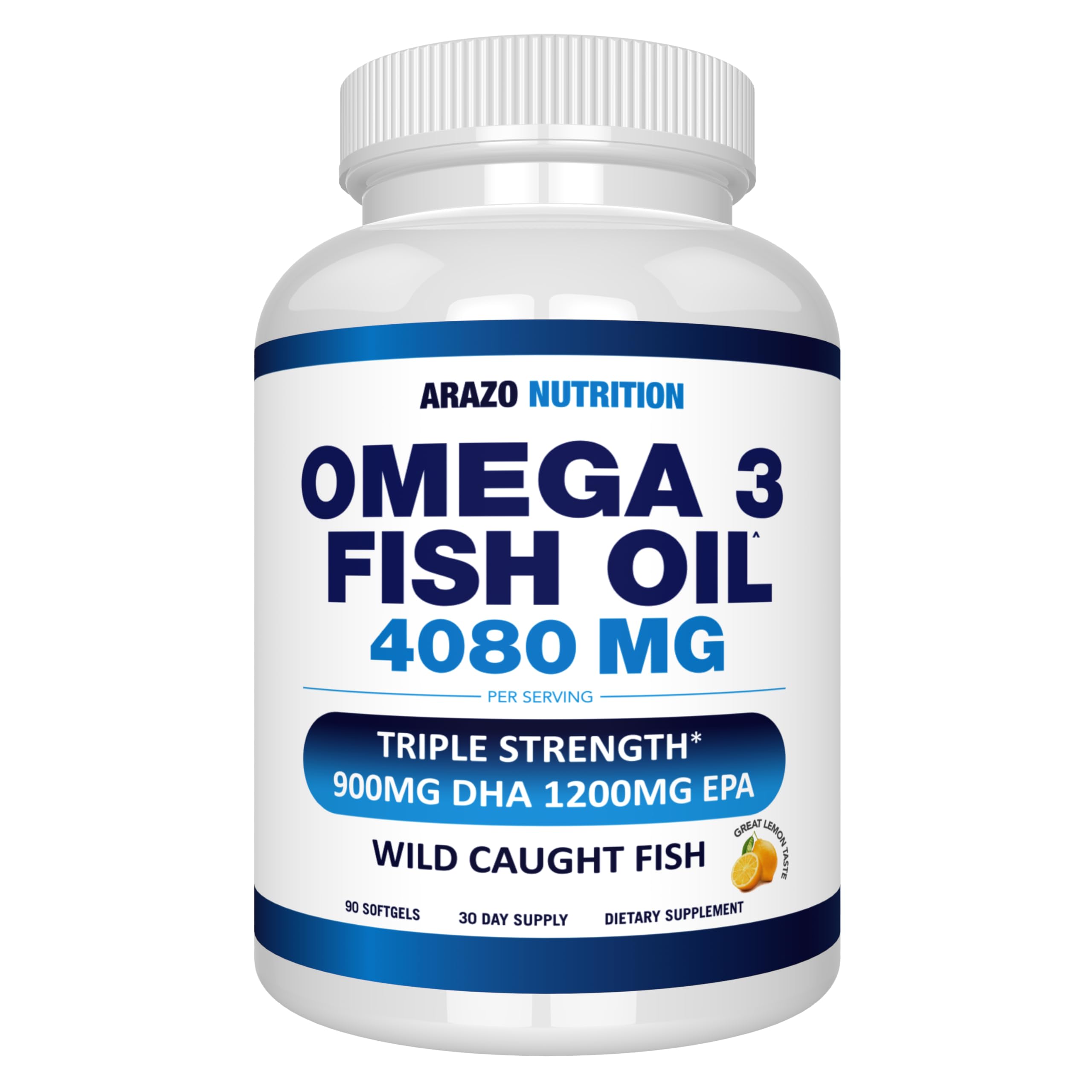 Foto 2 pulgar | Aceite de Pescado Omega 3 Supplement Arazo Nutrition 4080 Mg 90 Cápsulas Blandas - Venta Internacional