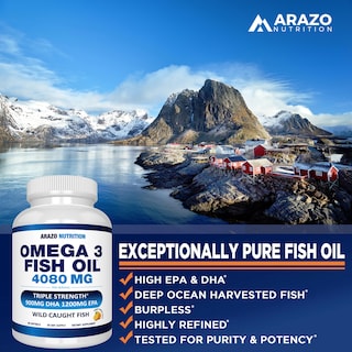 Foto 6 | Aceite de Pescado Omega 3 Supplement Arazo Nutrition 4080 Mg 90 Cápsulas Blandas - Venta Internacional