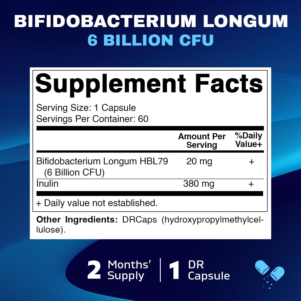 Foto 3 pulgar | Suplemento Vitamínico Bifidobacterium Longum De 6 Mil Millones De Cfu - Venta Internacional.