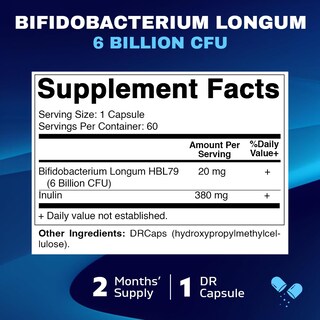 Foto 2 | Suplemento Vitamínico Bifidobacterium Longum De 6 Mil Millones De Cfu - Venta Internacional.