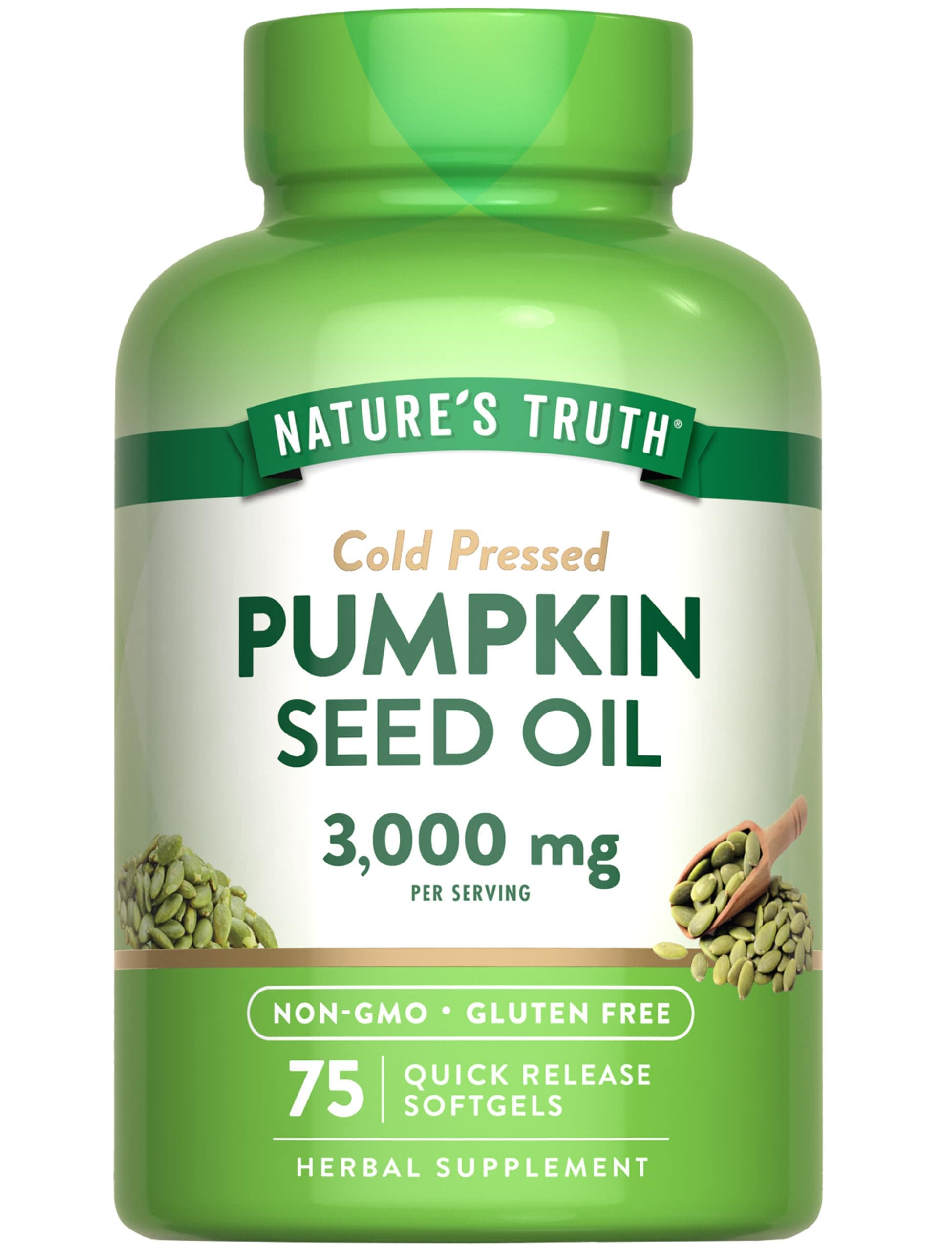 Suplemento de Aceite de Semillas de Calabaza Nature's Truth 3000 Mg 75 Cápsulas Blandas - Venta Internacional $500
