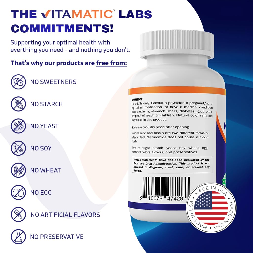 Foto 6 pulgar | Suplemento Vitamatic de Niacinamida 500 Mg 240 Comprimidos - Venta Internacional