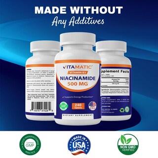 Foto 6 | Suplemento Vitamatic de Niacinamida 500 Mg 240 Comprimidos - Venta Internacional