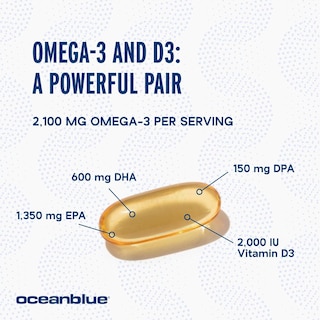 Foto 3 | Suplemento OceanBlue Omega-3 2100 con Vitamina D3 120 Capsulas 2 Unidades - Venta Internacional