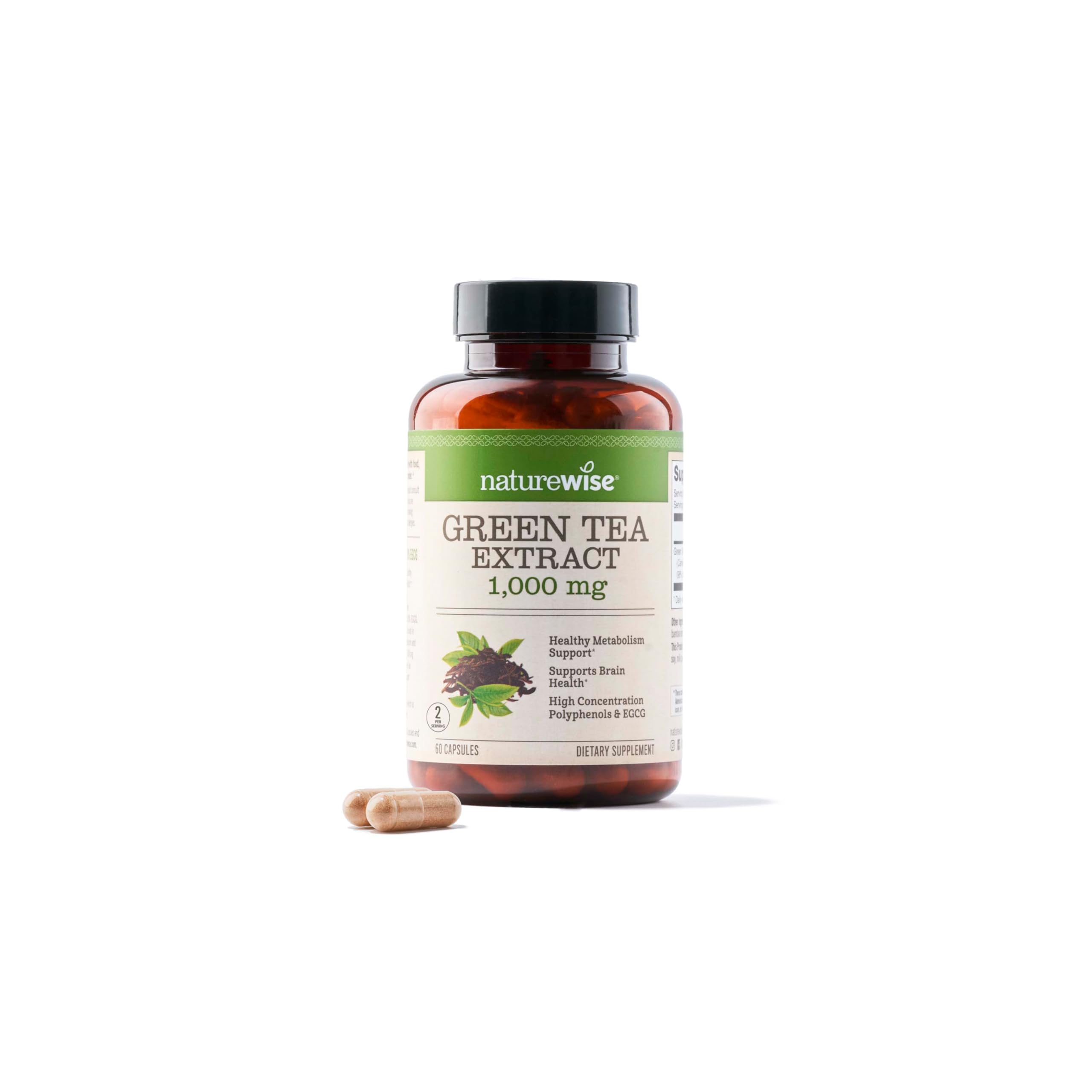 Foto 2 pulgar | Suplemento de Extracto de Té Verde Naturewise 1000 mg 60 Cápsulas - Venta Internacional