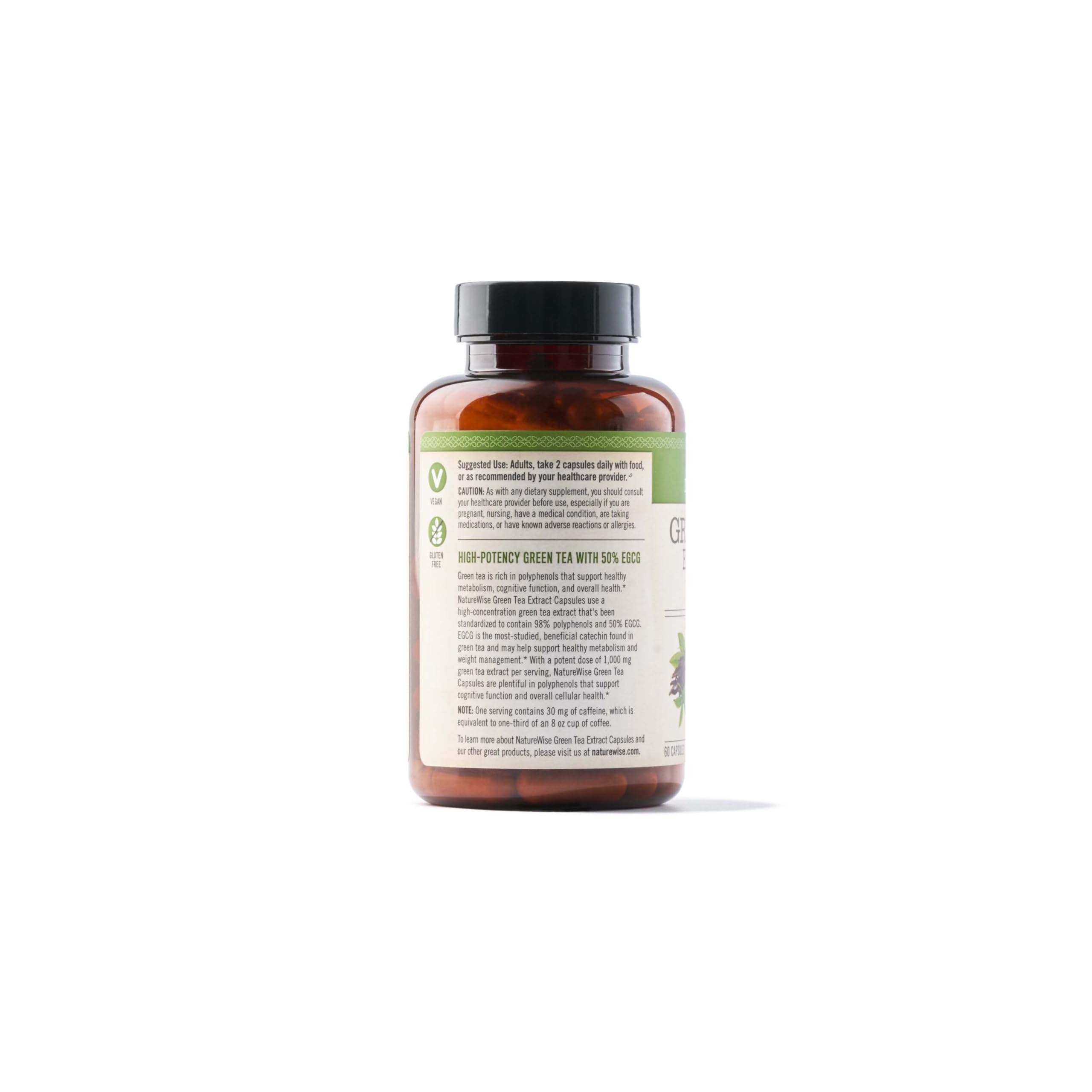 Foto 6 pulgar | Suplemento de Extracto de Té Verde Naturewise 1000 mg 60 Cápsulas - Venta Internacional