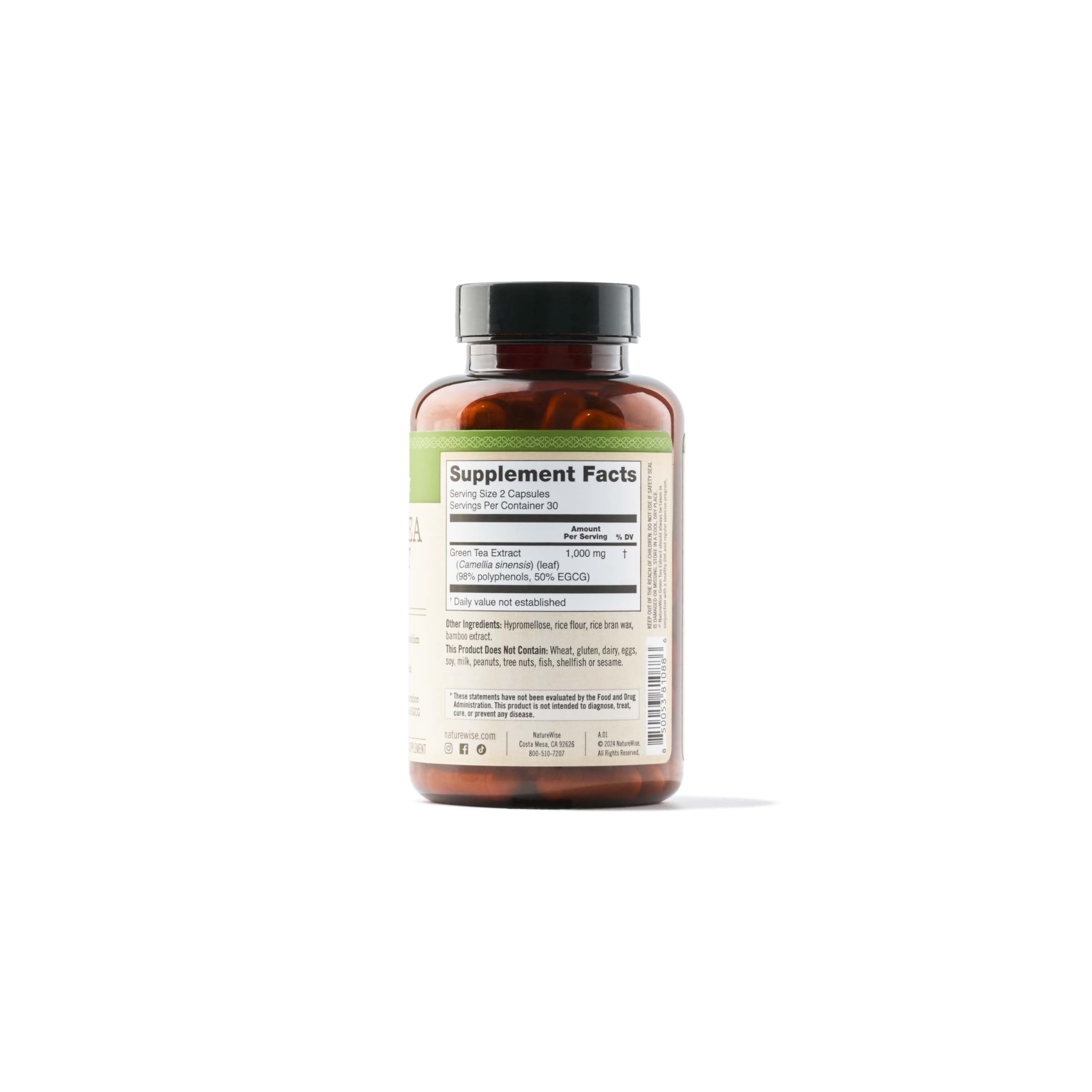 Foto 7 pulgar | Suplemento de Extracto de Té Verde Naturewise 1000 mg 60 Cápsulas - Venta Internacional