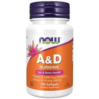 Foto 1 | Suplemento Now Foods con Vitamina A y D 10 000/400 Ui 100 Cápsulas Blandas - Venta Internacional