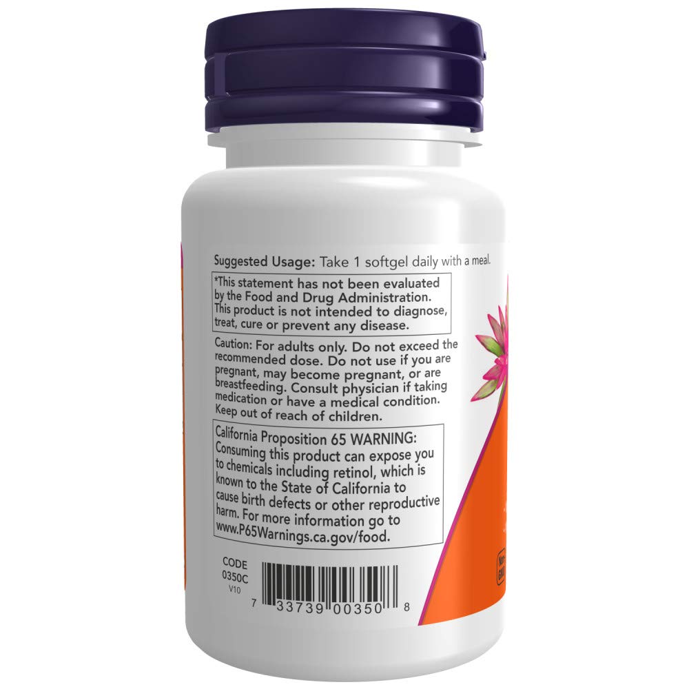 Foto 4 pulgar | Suplemento Now Foods con Vitamina A y D 10 000/400 Ui 100 Cápsulas Blandas - Venta Internacional