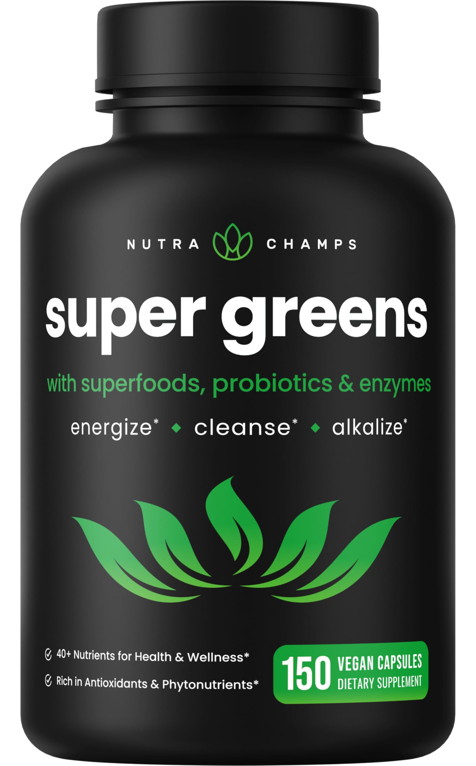 Suplemento Nutrachamps Organic Super Greens 150 Cápsulas - Venta Internacional