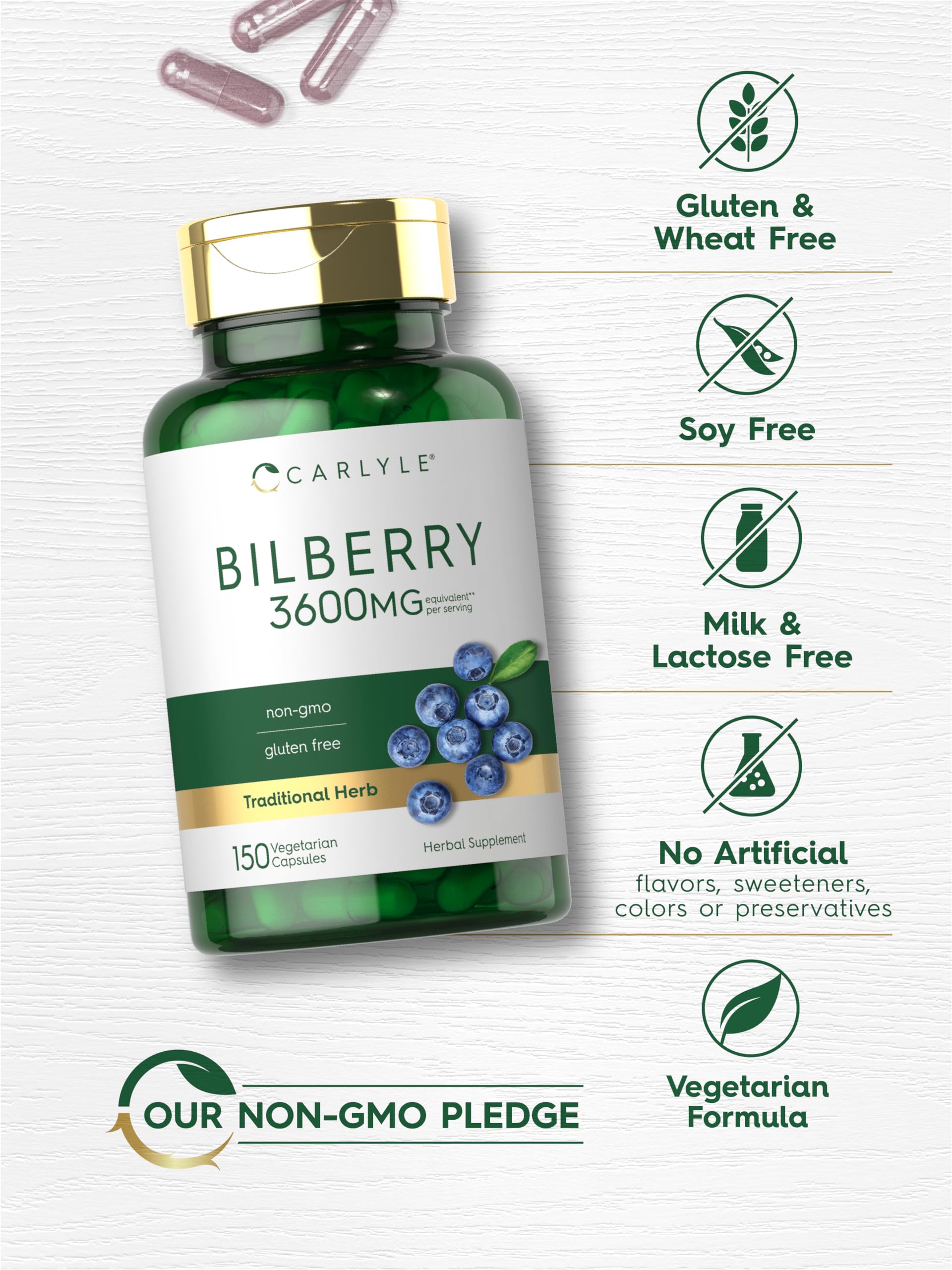 Foto 5 | Cápsulas de Extracto de Arándano Carlyle 3600 Mg 150 Unidades - Venta Internacional