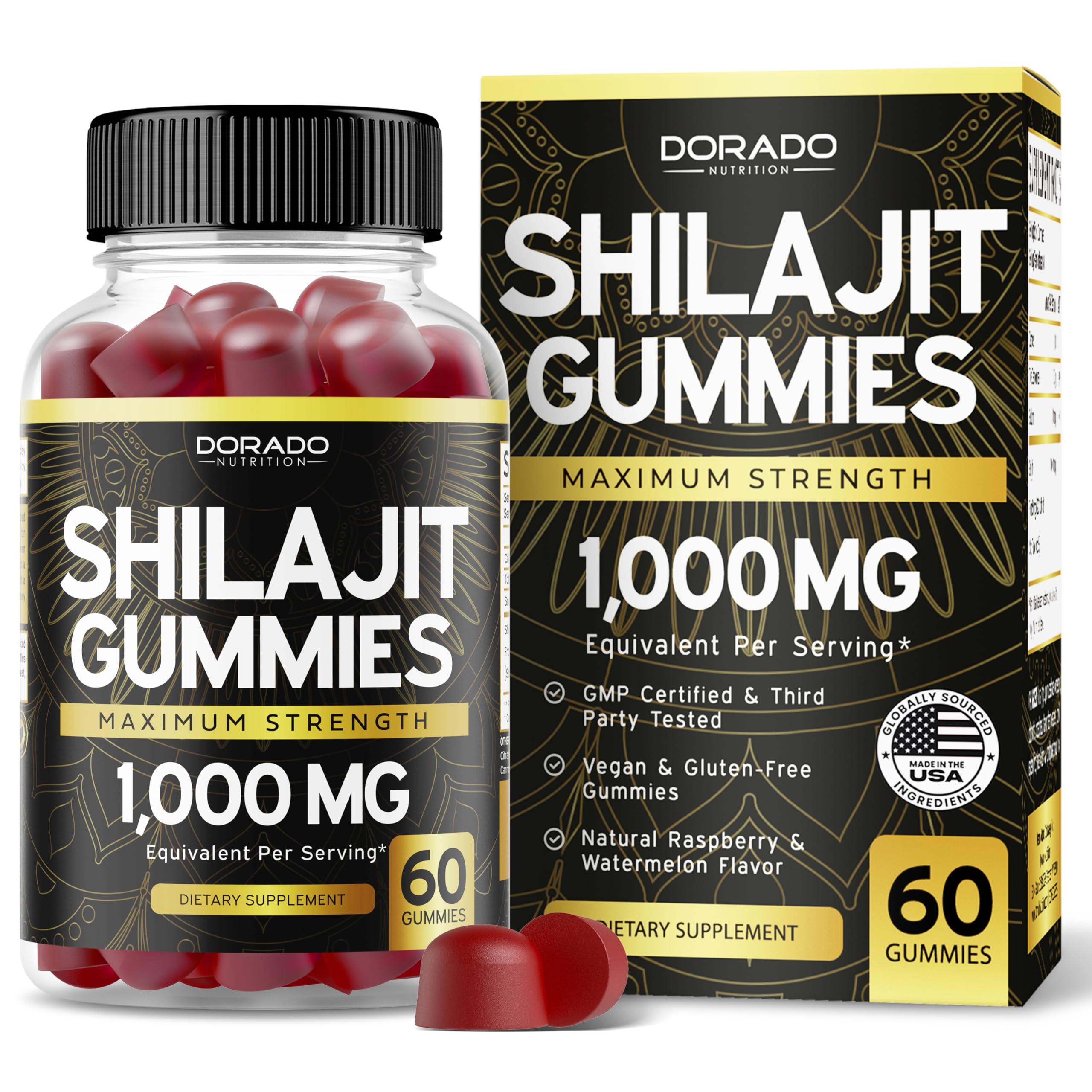 Gomitas Shilajit Supplement Dorado Nutrition 1000 mg 60 Unidades - Venta Internacional