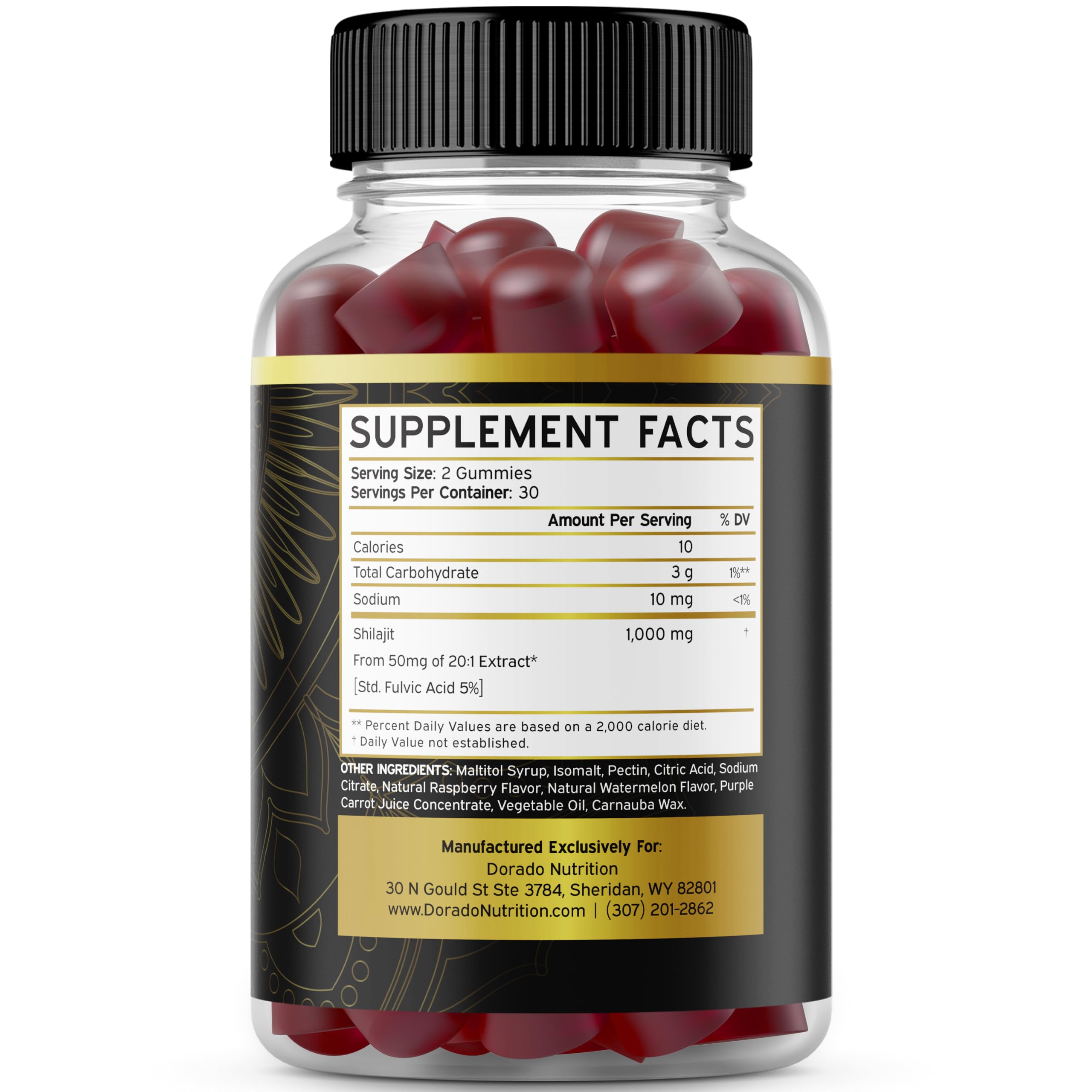 Foto 3 pulgar | Gomitas Shilajit Supplement Dorado Nutrition 1000 mg 60 Unidades - Venta Internacional