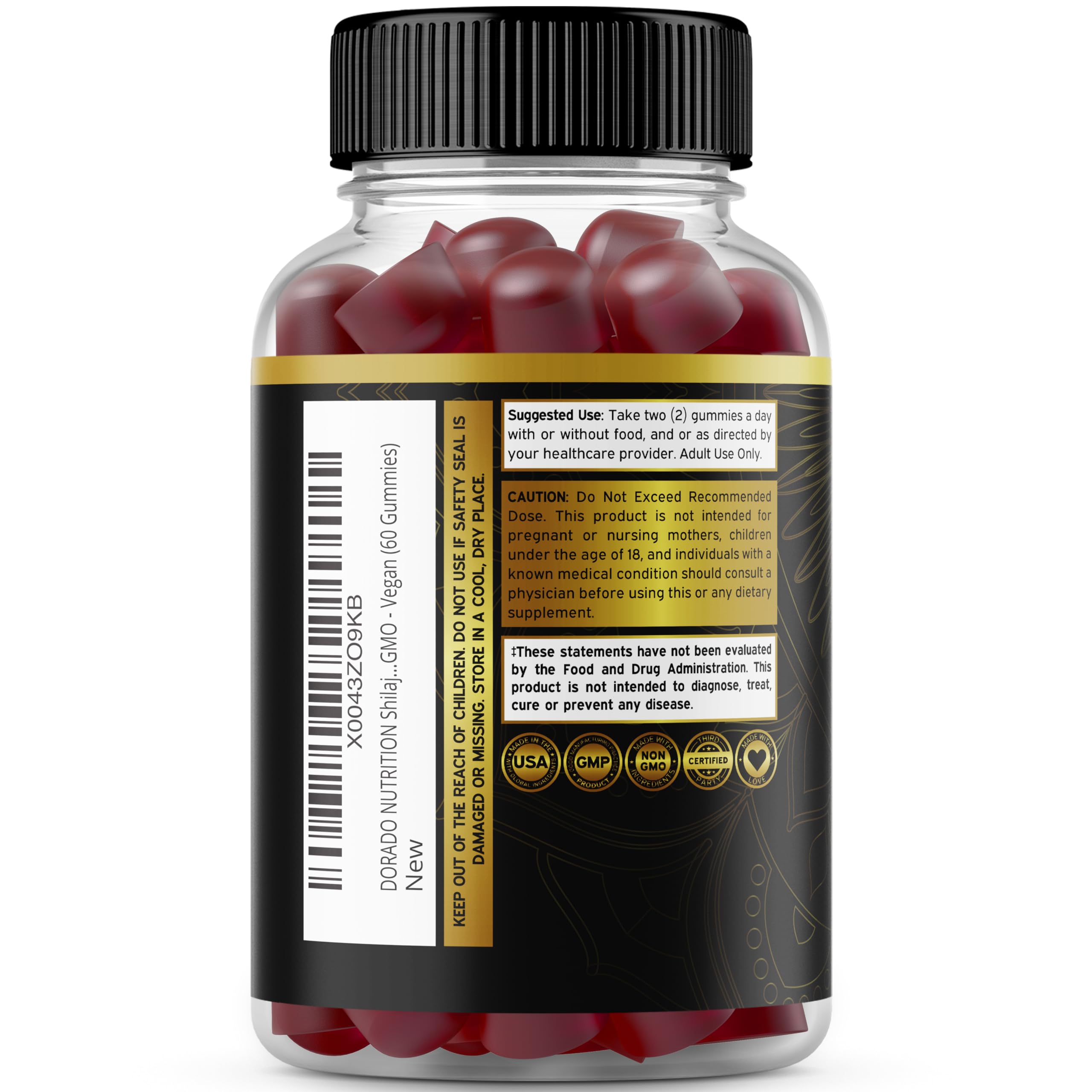 Foto 3 | Gomitas Shilajit Supplement Dorado Nutrition 1000 mg 60 Unidades - Venta Internacional