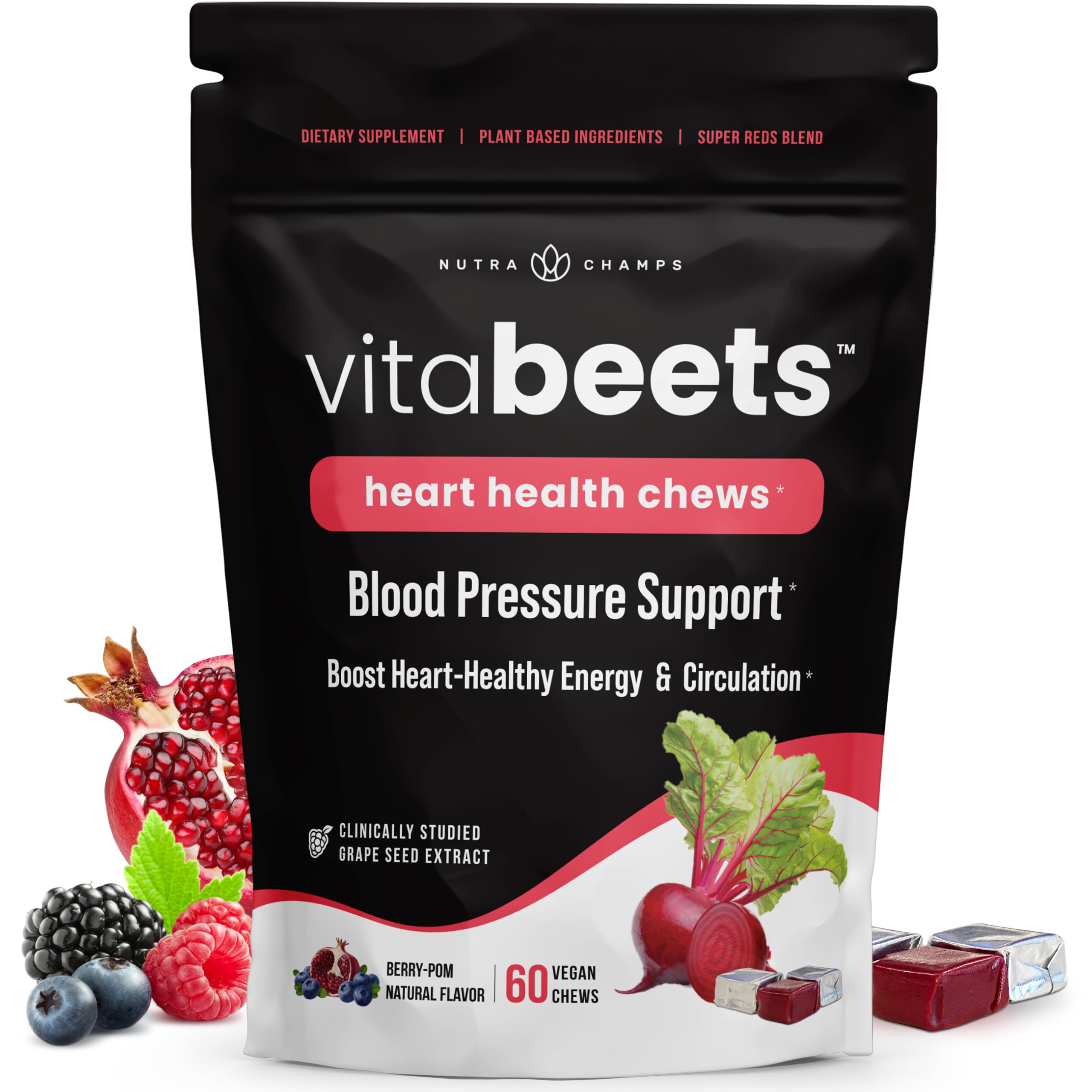 Foto 2 pulgar | Suplemento Nutrachamps Vitabeets  Masticables De Remolacha 60 Cápsulas-Venta Internacional
