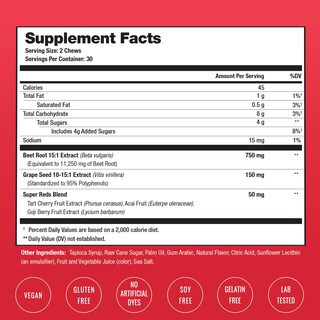 Foto 5 | Suplemento Nutrachamps Vitabeets Masticables De Remolacha 60 Cápsulas-Venta Internacional