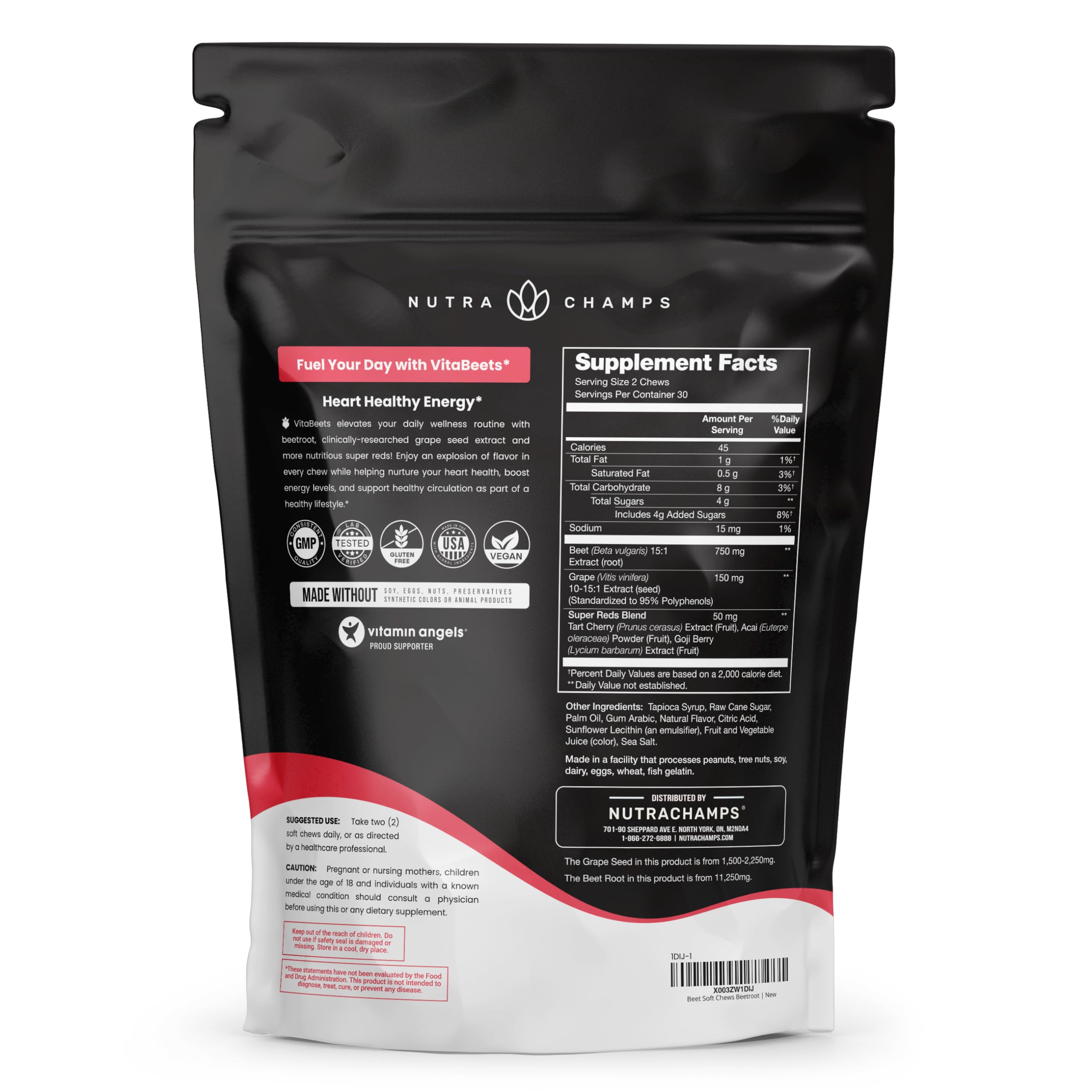 Foto 8 pulgar | Suplemento Nutrachamps Vitabeets  Masticables De Remolacha 60 Cápsulas-Venta Internacional