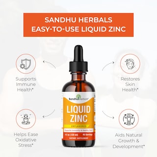 Foto 4 | Suplemento de Zinc Líquido Sandhuherbals 120 ml para Niños y Niños Pequeños - Venta Internacional