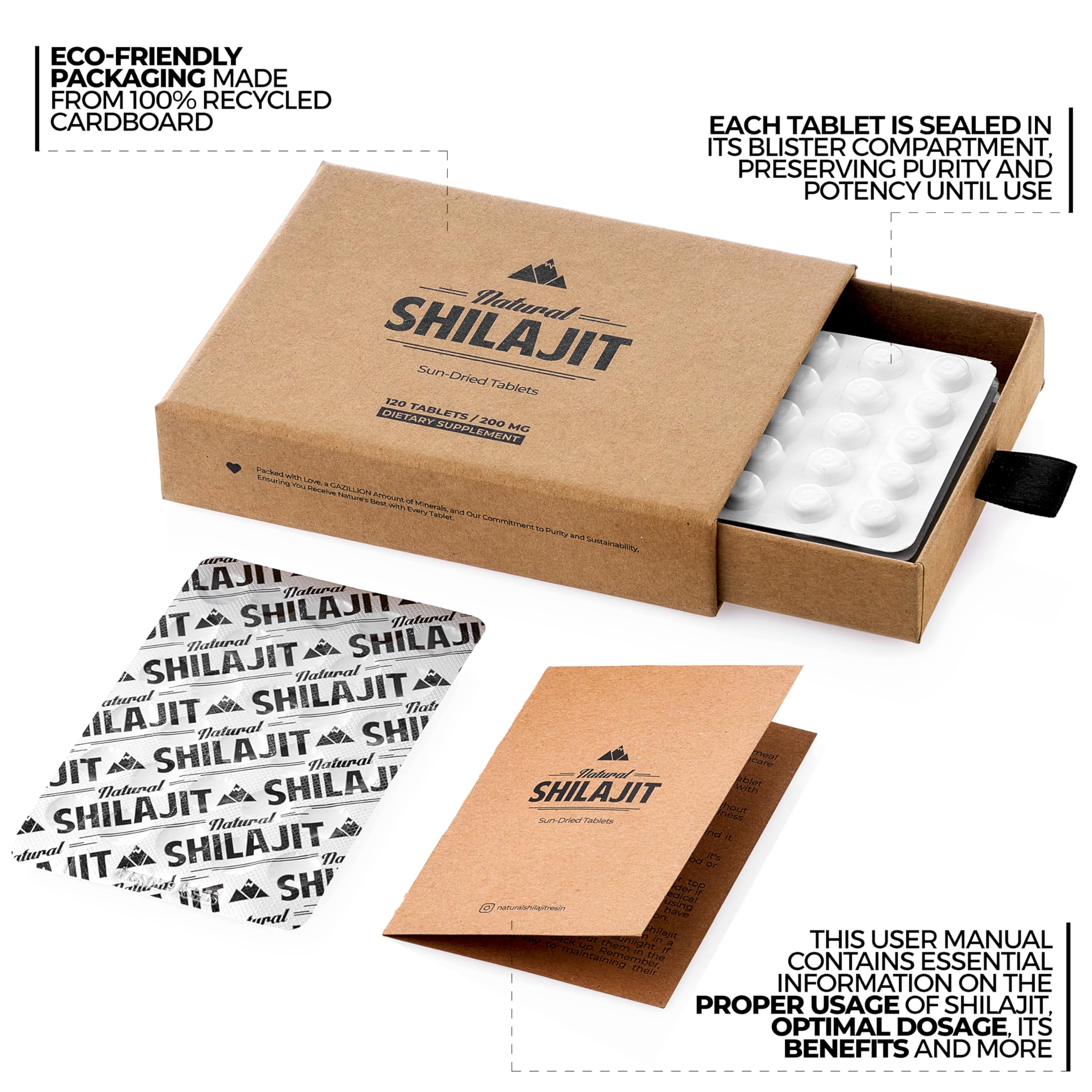 Foto 3 pulgar | Tabletas Natural Shilajit de 120 Unidades 100% Puras con Minerales - Venta Internacional