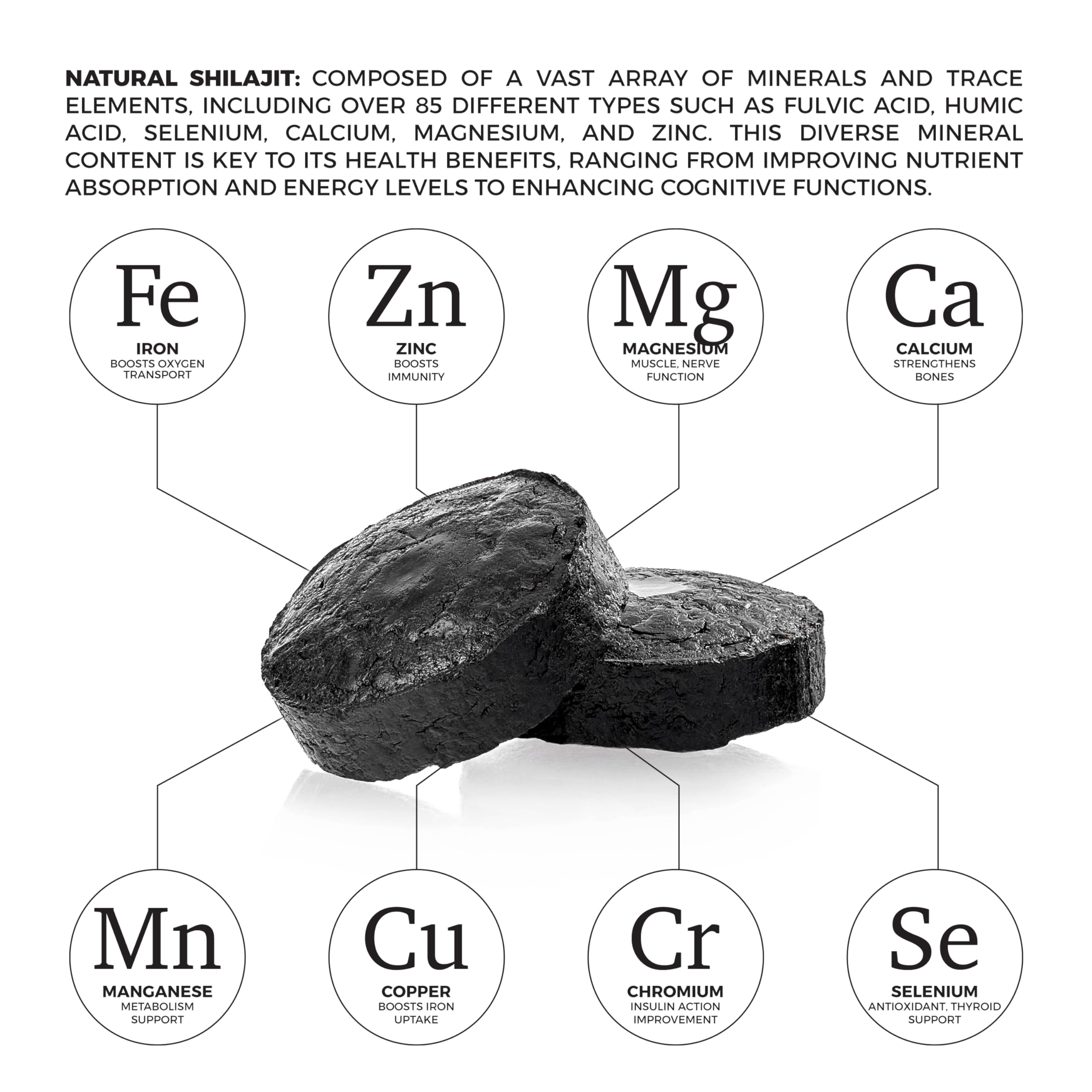 Foto 4 pulgar | Tabletas Natural Shilajit de 120 Unidades 100% Puras con Minerales - Venta Internacional
