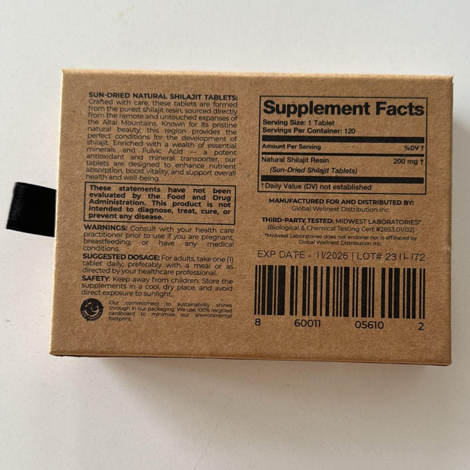 Foto 7 pulgar | Tabletas Natural Shilajit de 120 Unidades 100% Puras con Minerales - Venta Internacional