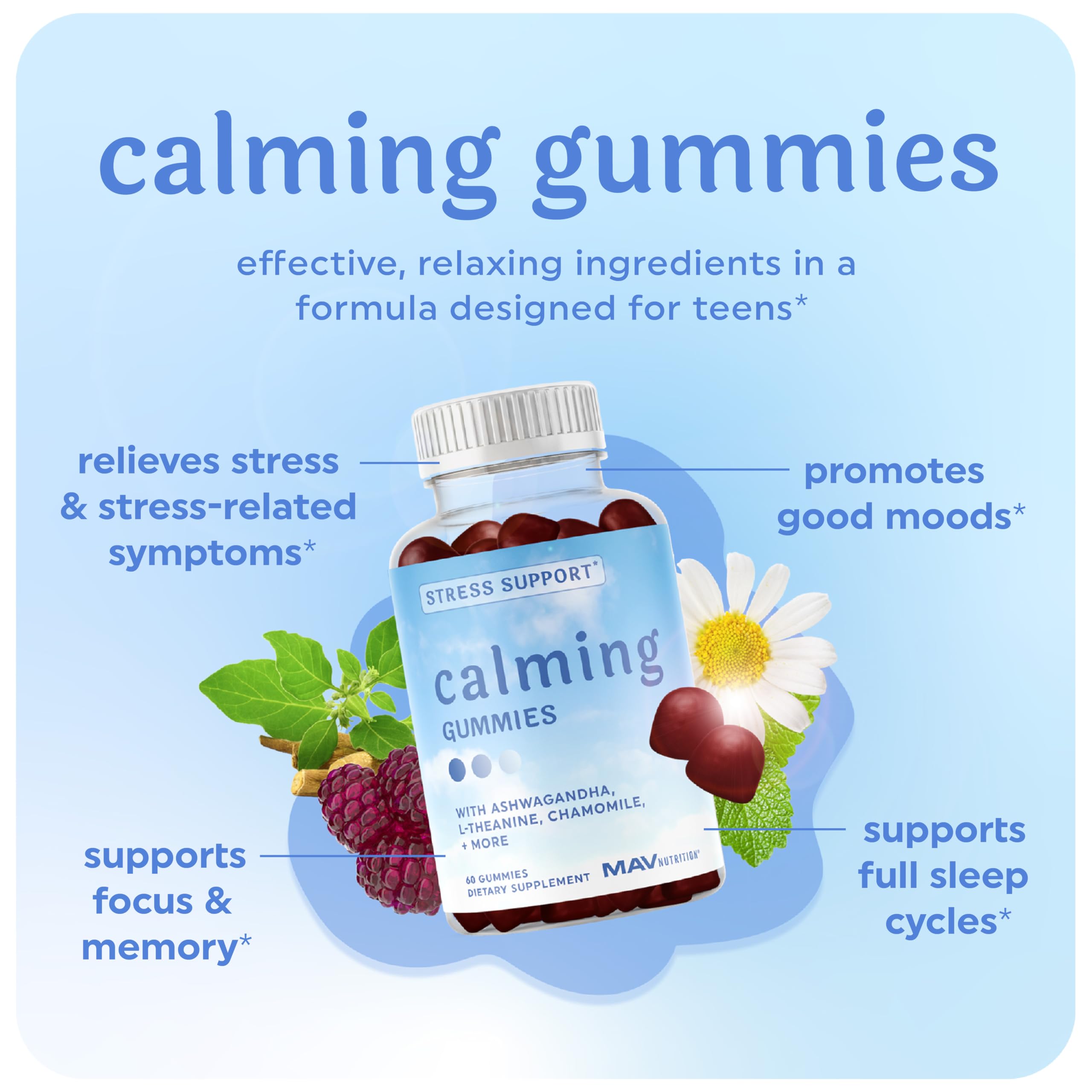 Foto 3 pulgar | Suplemento Mav Nutrition Calm Gomies para Adolescentes 60 Unidades - Venta Internacional