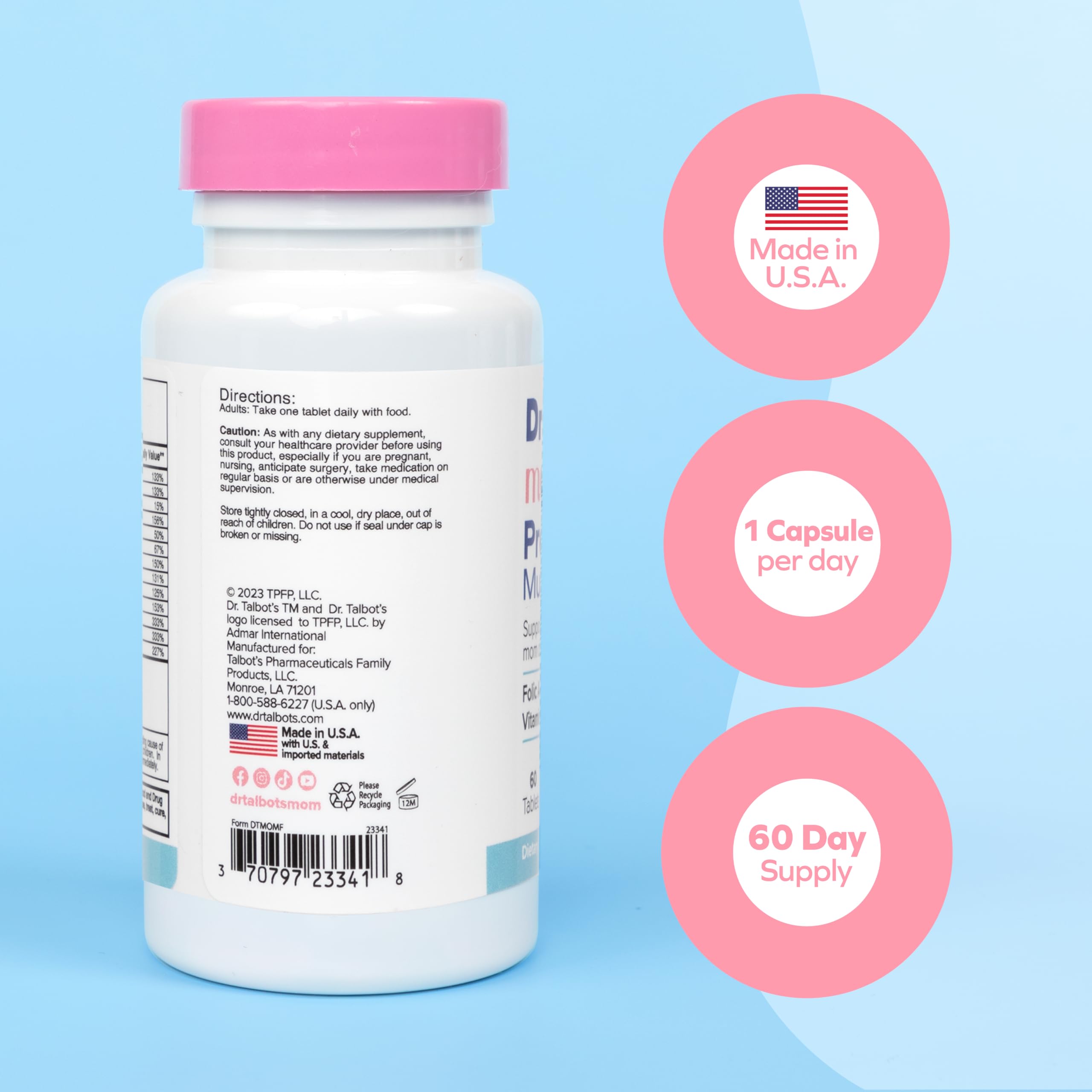 Foto 4 pulgar | Suplemento Multivitamínico Prenatal Dr. Talbot's Mom 60 Comprimidos - Venta Internacional