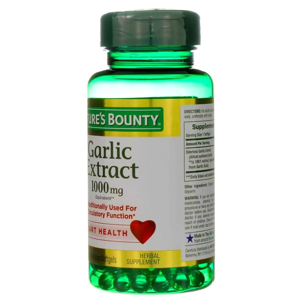 Foto 4 pulgar | Suplemento de Cápsulas Blandas de Extracto de Ajo Nature's Bounty de 1000 Mg - Venta Internacional