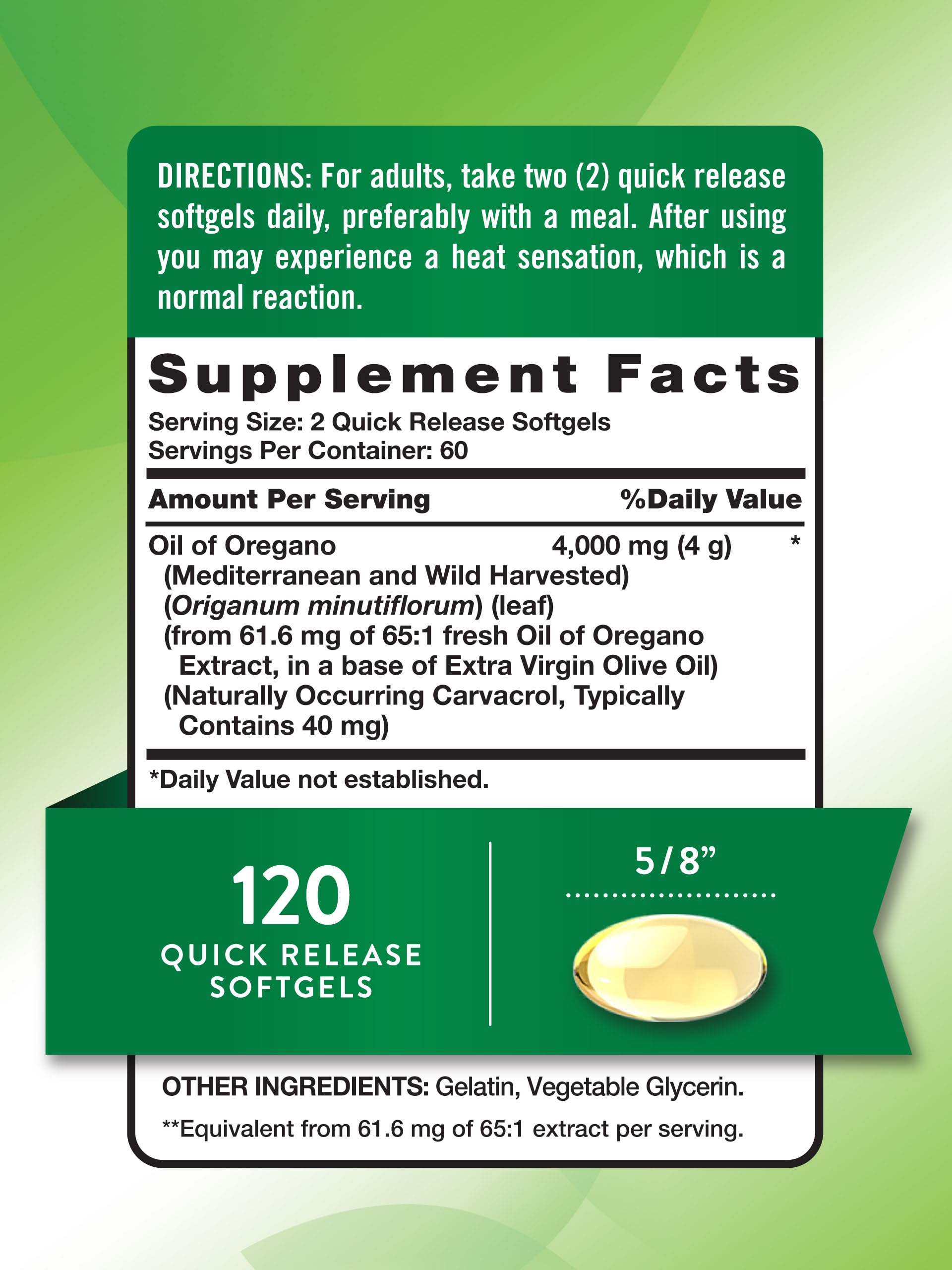 Foto 2 | Suplemento De Aceite De Orégano Nature's Truth 4000 Mg 120 Cápsulas Blandas - Venta Internacional