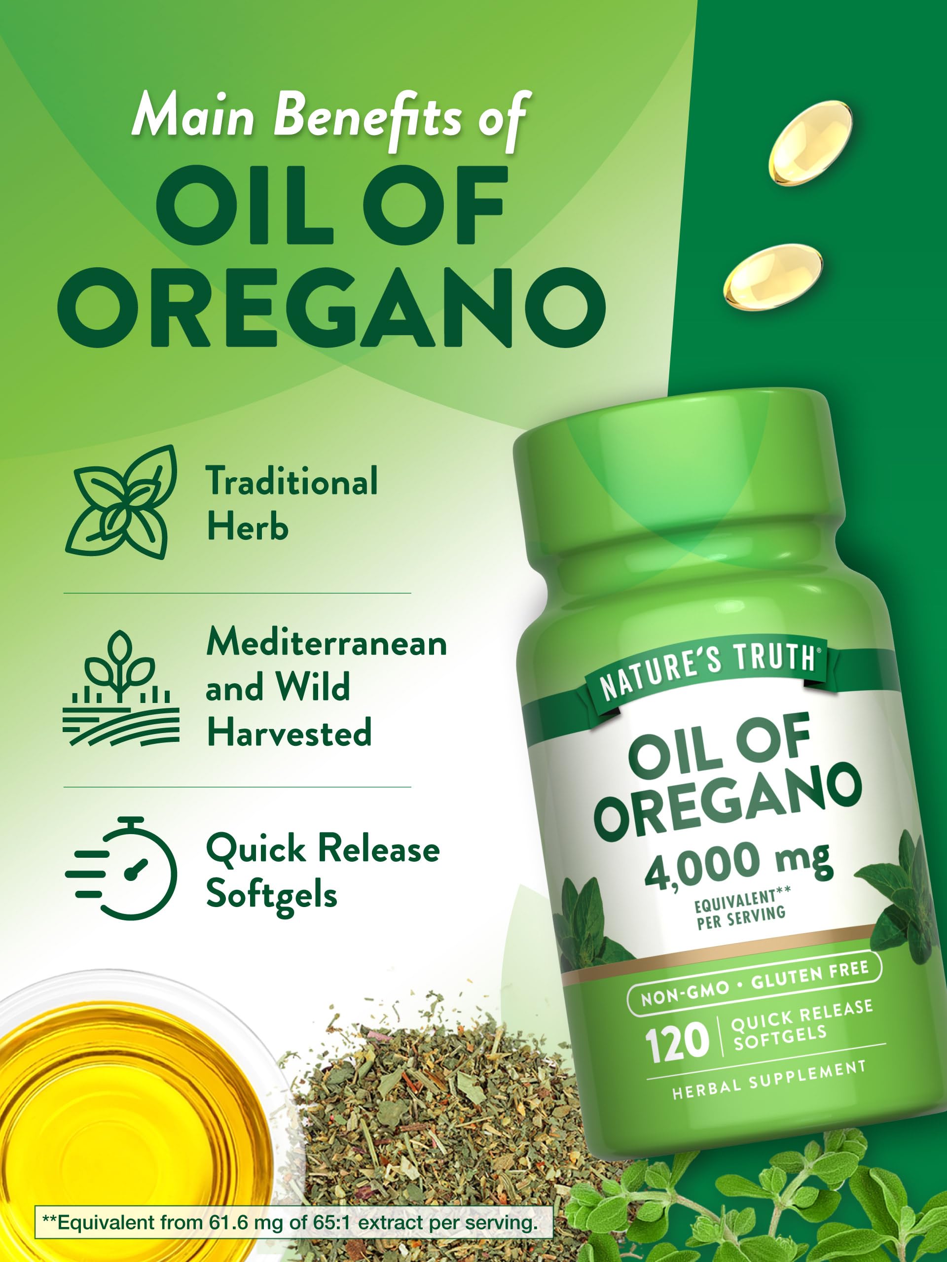 Foto 6 pulgar | Suplemento De Aceite De Orégano Nature's Truth 4000 Mg 120 Cápsulas Blandas - Venta Internacional