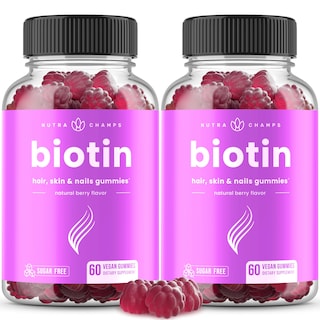 Foto 1 | Gomitas de Biotina sin Azúcar NutraChamps 10 000 mcg Paquete de 2 - Venta Internacional