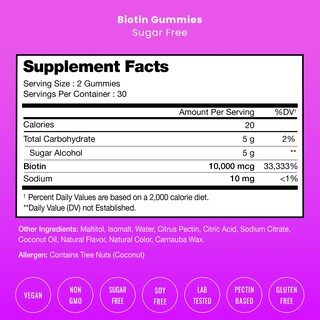 Foto 7 | Gomitas de Biotina sin Azúcar NutraChamps 10 000 mcg Paquete de 2 - Venta Internacional