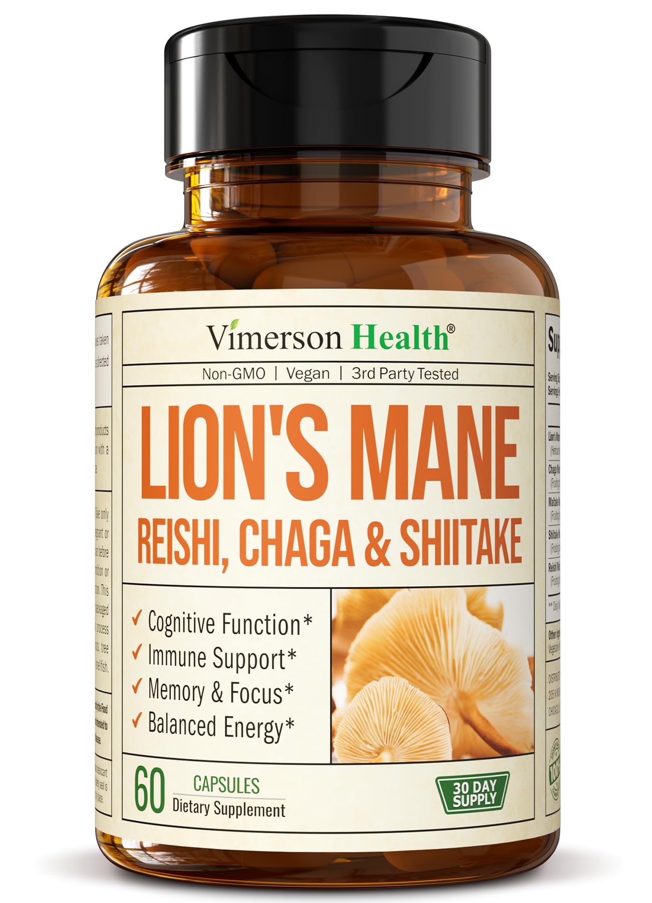 Foto 2 pulgar | Suplemento Vimerson Health Lions Mane Mushroom 60 Cápsulas - Venta Internacional