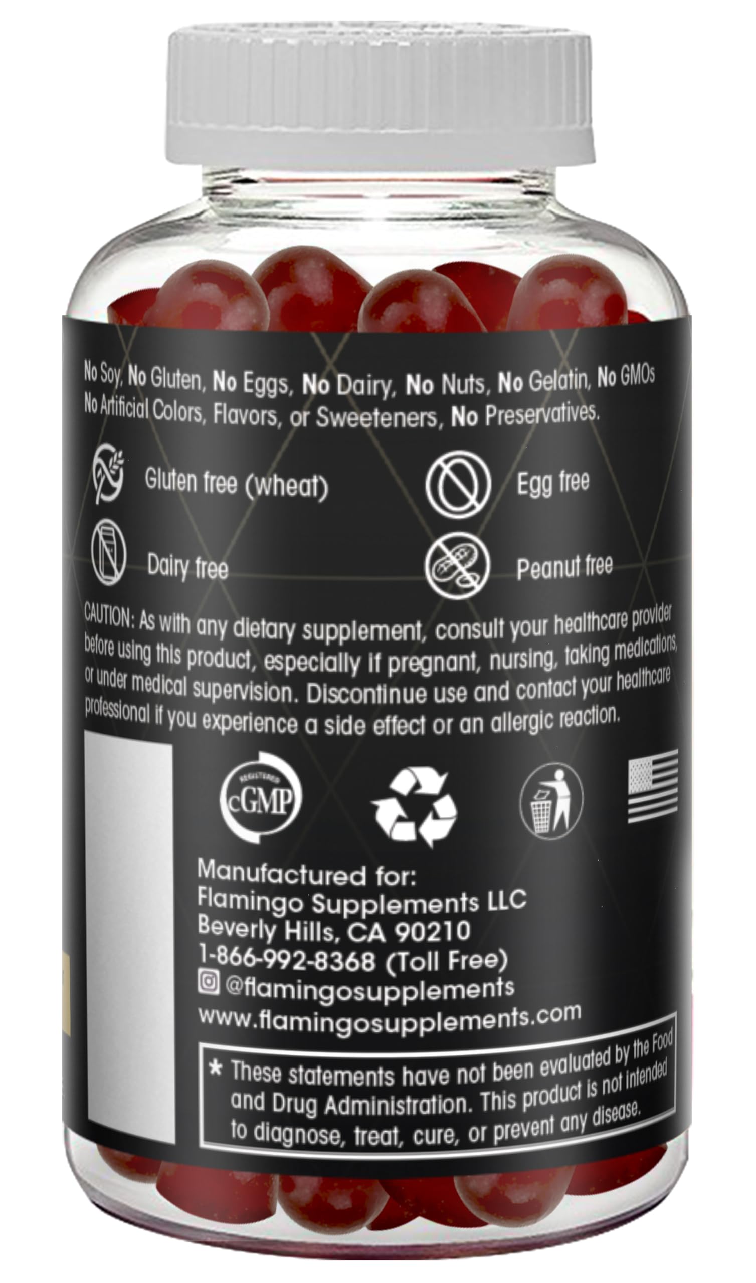 Foto 6 pulgar | Suplementos Shilajit Gummies Flamingo Sin Azúcar 60 Gomitas - Venta Internacional