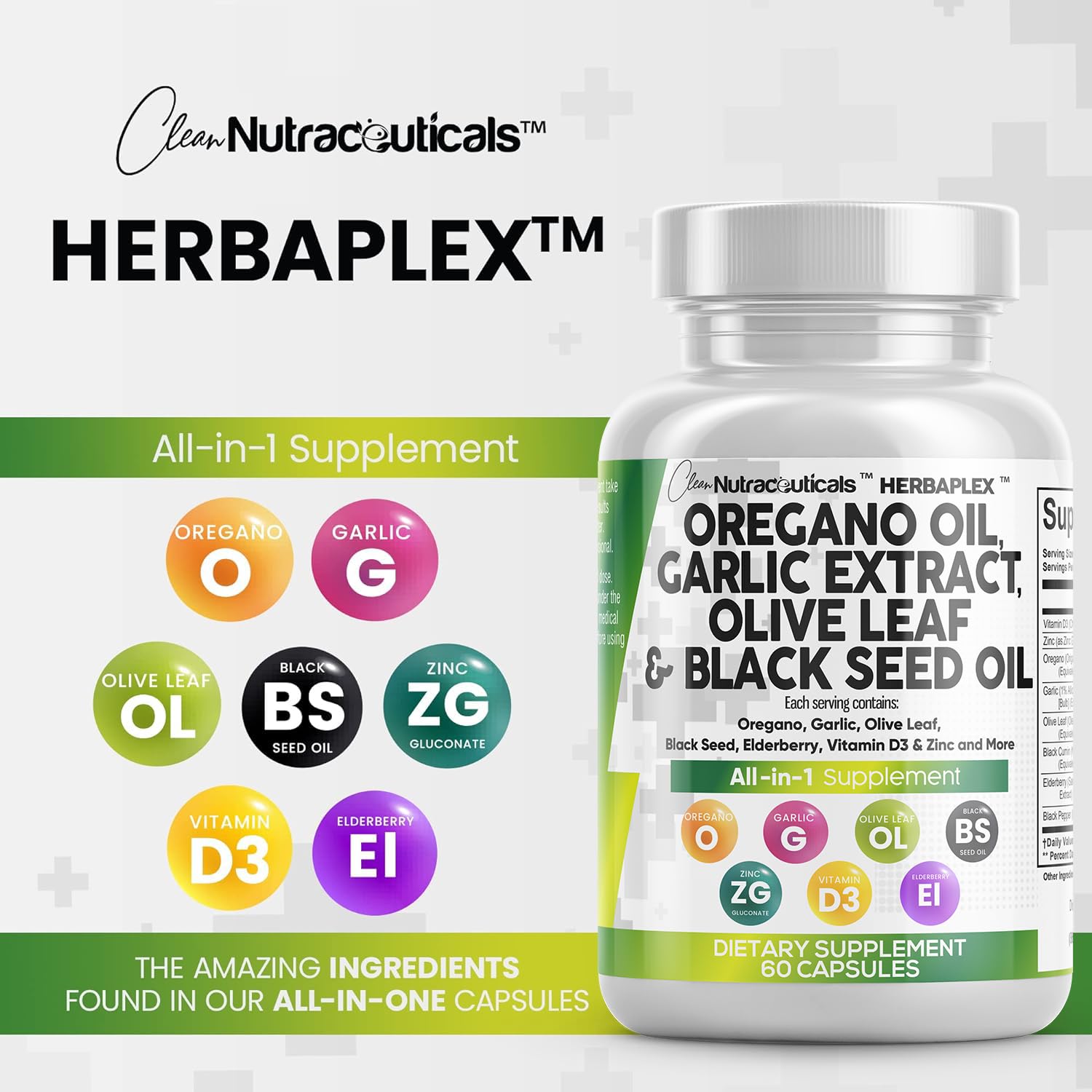 Foto 7 pulgar | Suplemento Clean Nutraceuticals Herbaplex Immune Support 60 Cápsulas - Venta Internacional