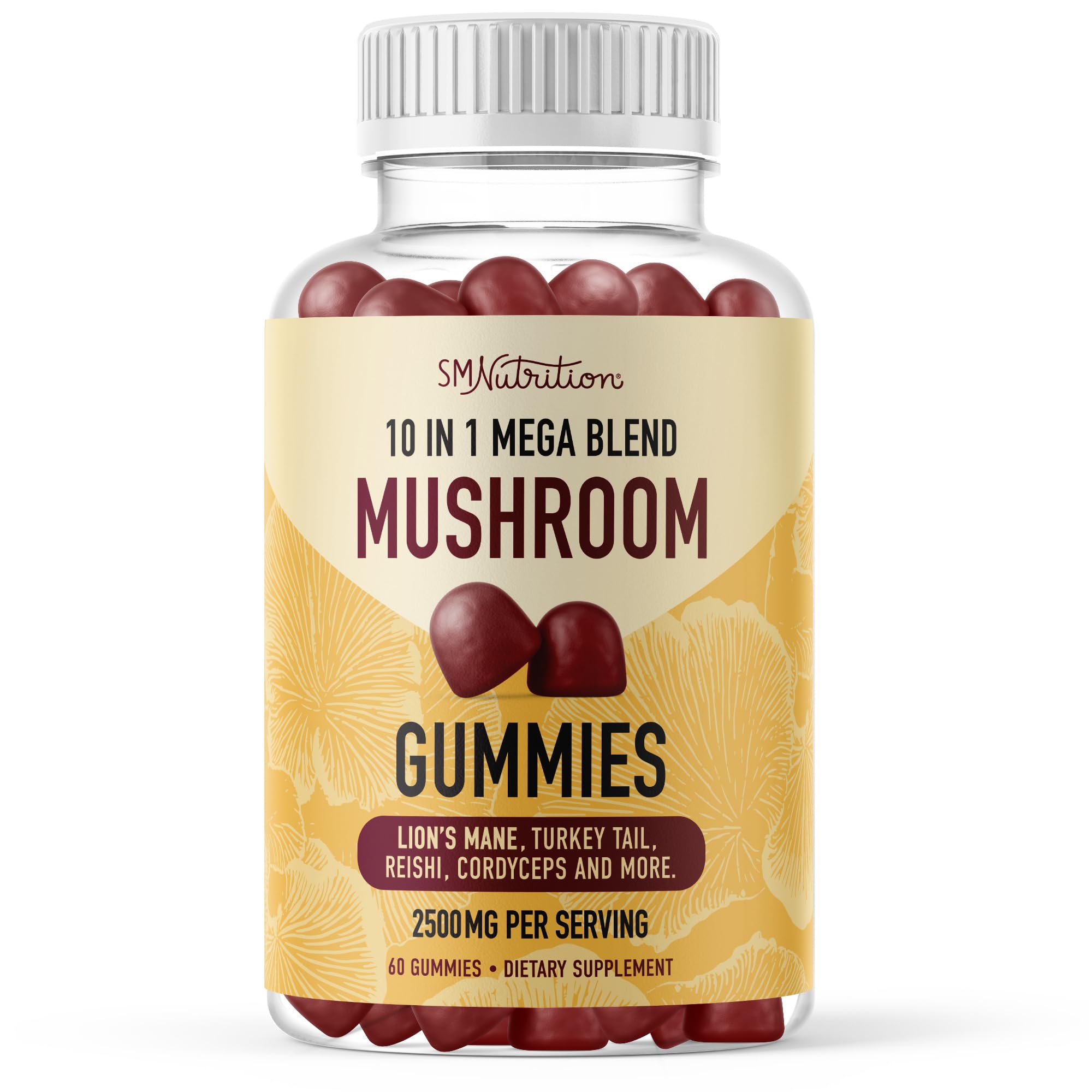 Foto 2 pulgar | Gomitas de Hongos Supplement Smnutrition 10 en 1 60 Unidades - Venta Internacional