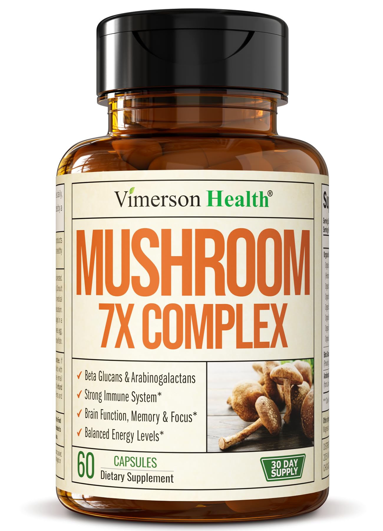 Suplemento de Hongos en Polvo 7 en 1 de Vimerson Health 60 Cápsulas - Venta Internacional