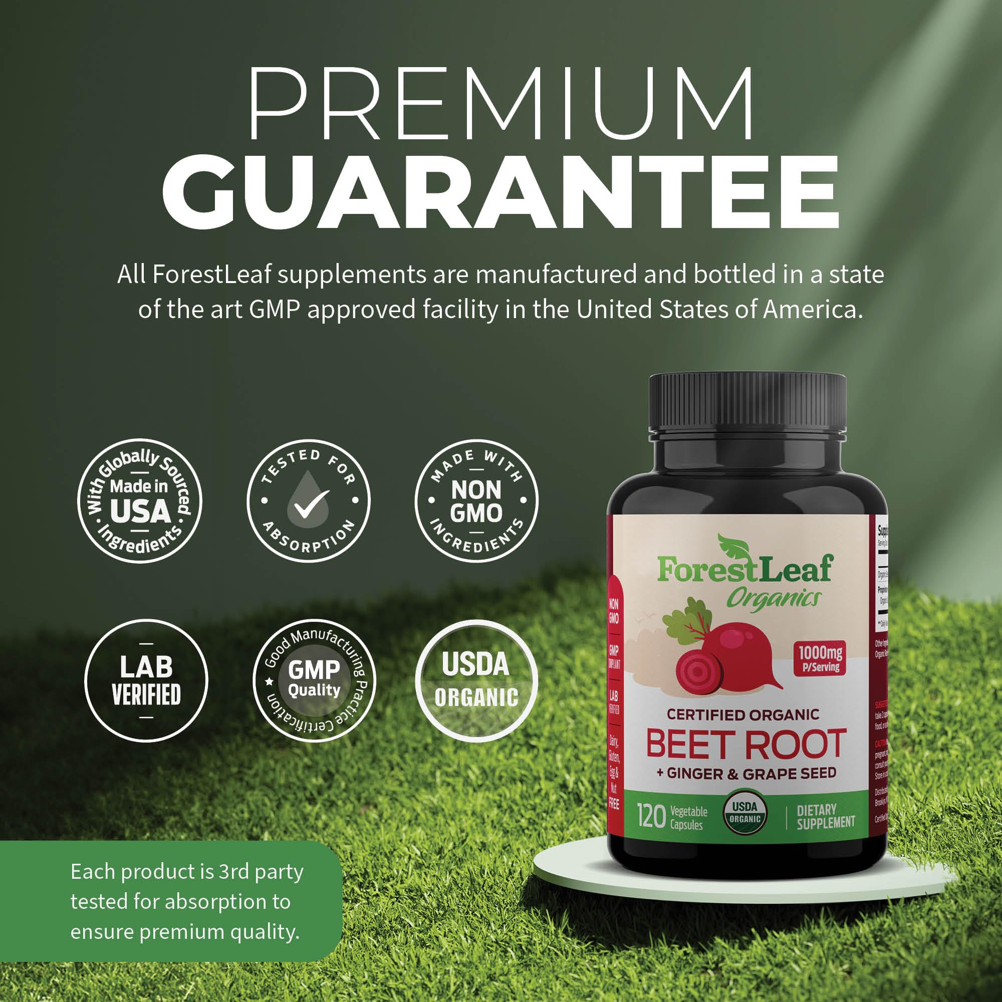 Foto 7 | Cápsulas de Raíz de Remolacha ForestLeaf de 1000mg 120 Unidades - Venta Internacional